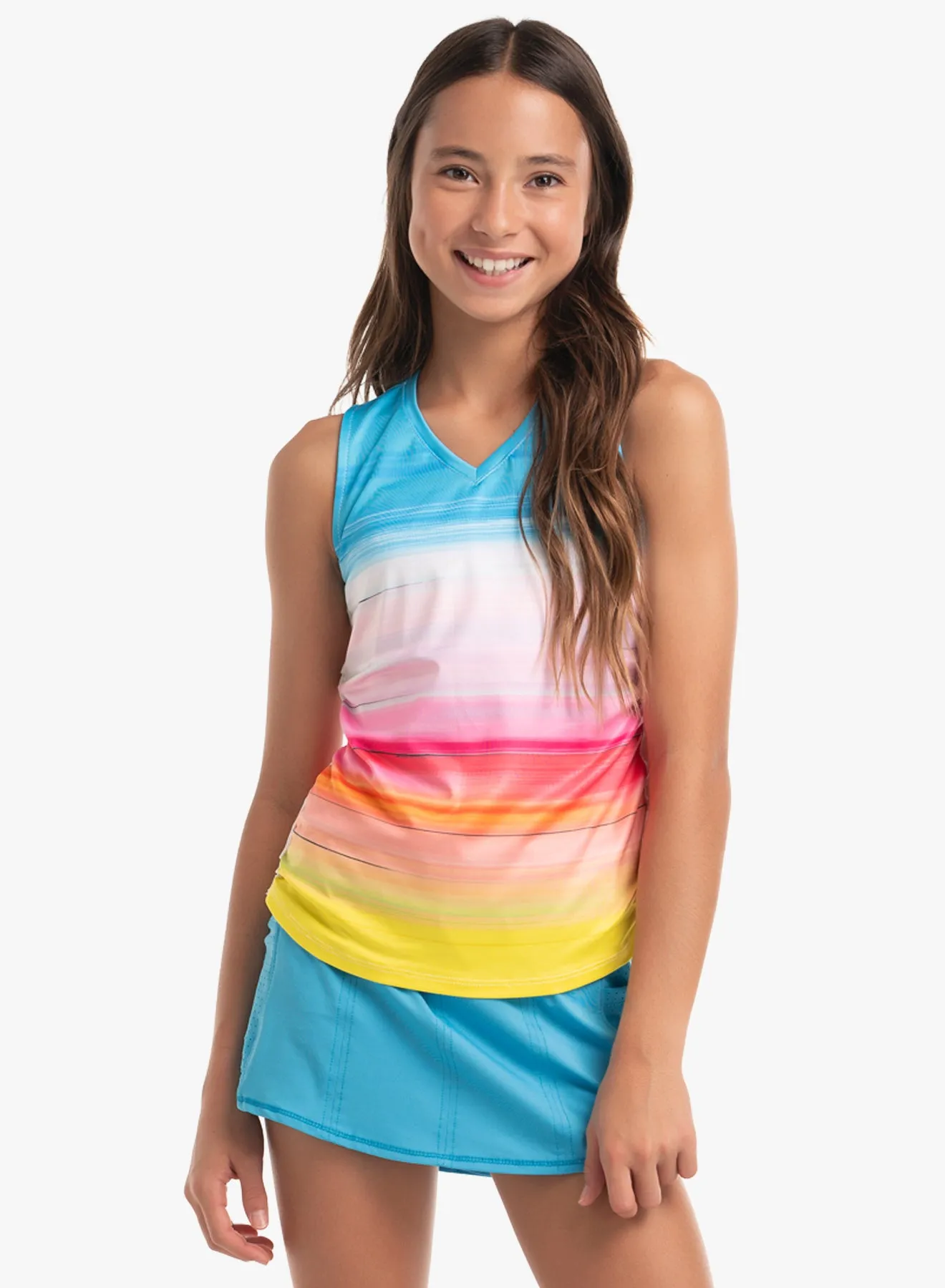 Girls Lucky In Love Tropical Bliss Rouche Tank