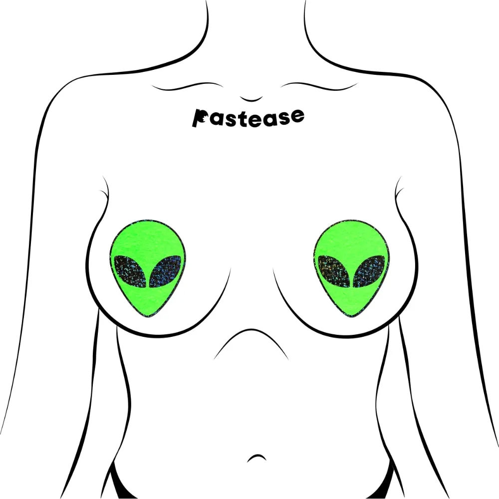 Glow in the Dark Glitter Alien Pasties by Pastease