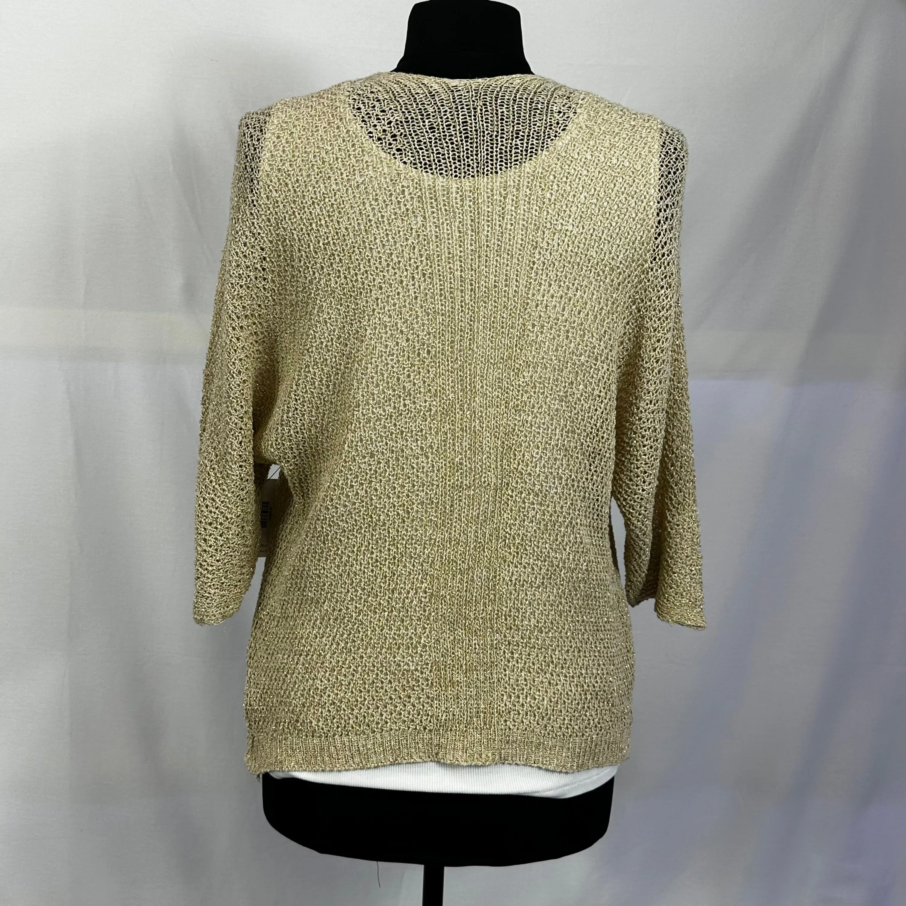 Gold Open Front Crochet Cardigan