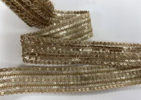 Gold Sheer Organza Sequinned Ribbon - 50mm