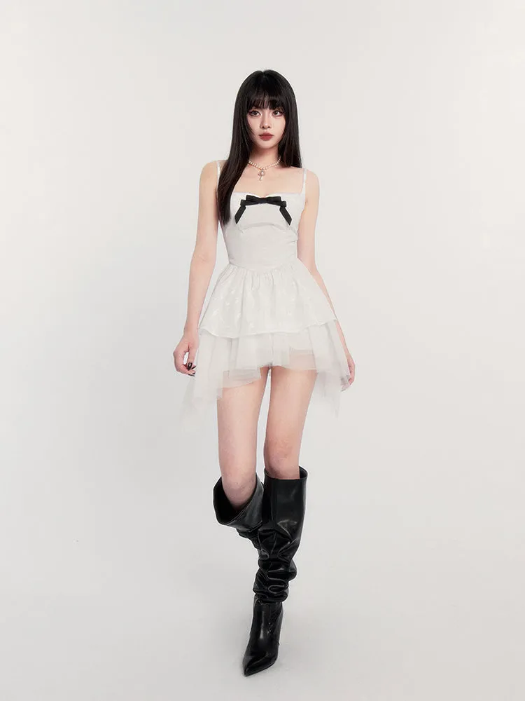 Gothic Lolita Dress with Layered Tulle Skirt