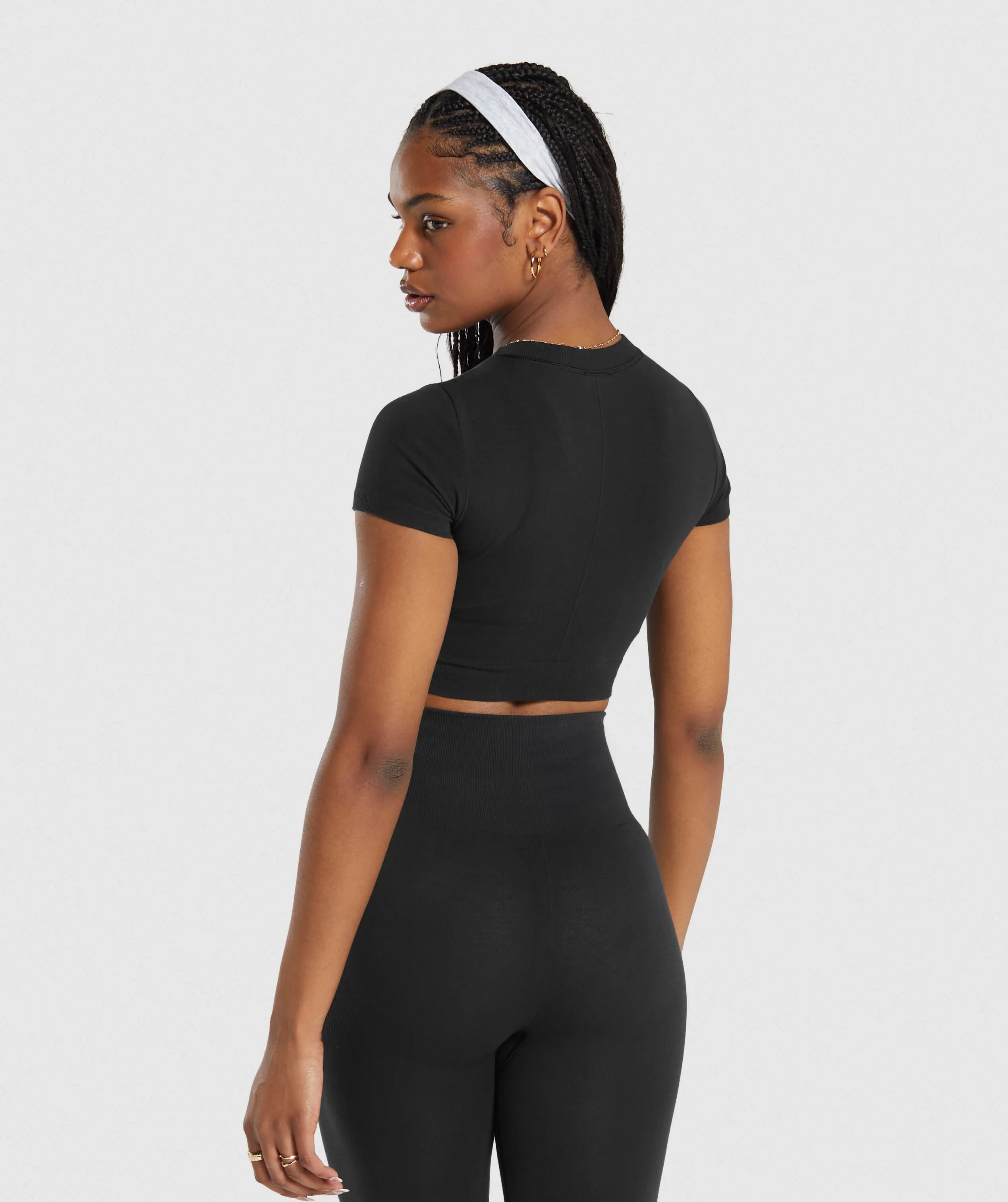 Gymshark Cotton Seamless Crop Top - Black