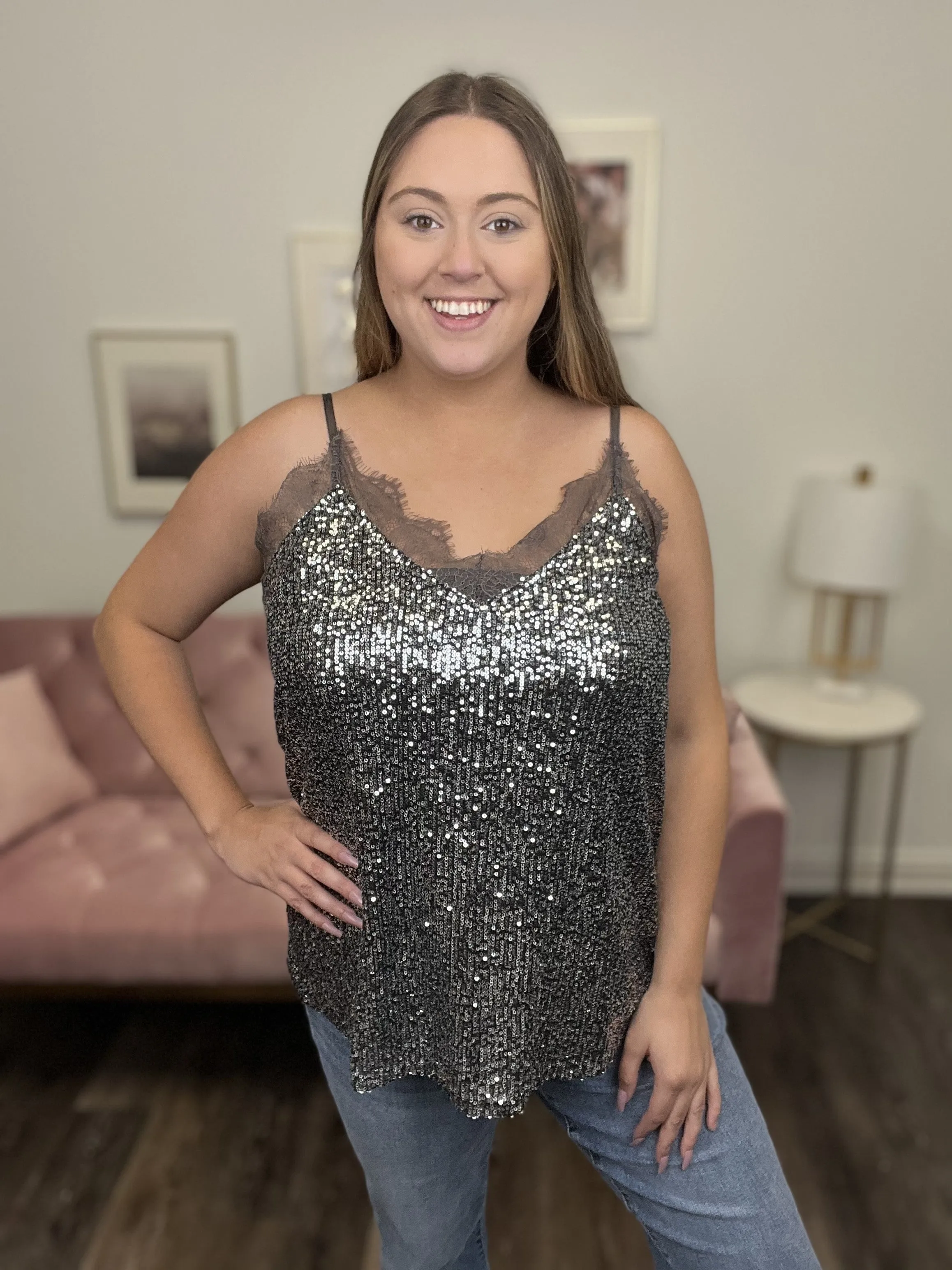 Heavy Metal Sequins Tank Top