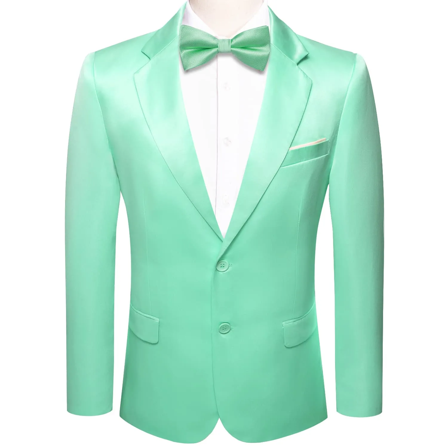 Hi-Tie Blazer Auqamarin Green Party Solid Top Men Suit