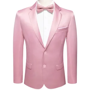 Hi-Tie Blazer Pink Men's Wedding Business Solid Top Men Suit