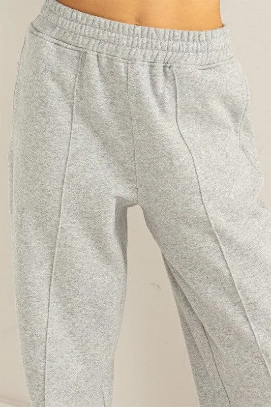 High-Waisted Pintuck Sweatpants