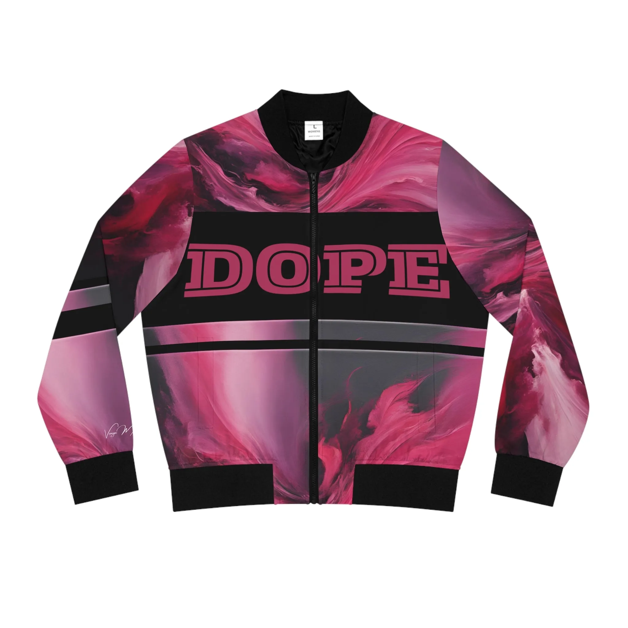 Hot Pink Women's Bomber Jacket (AOP)