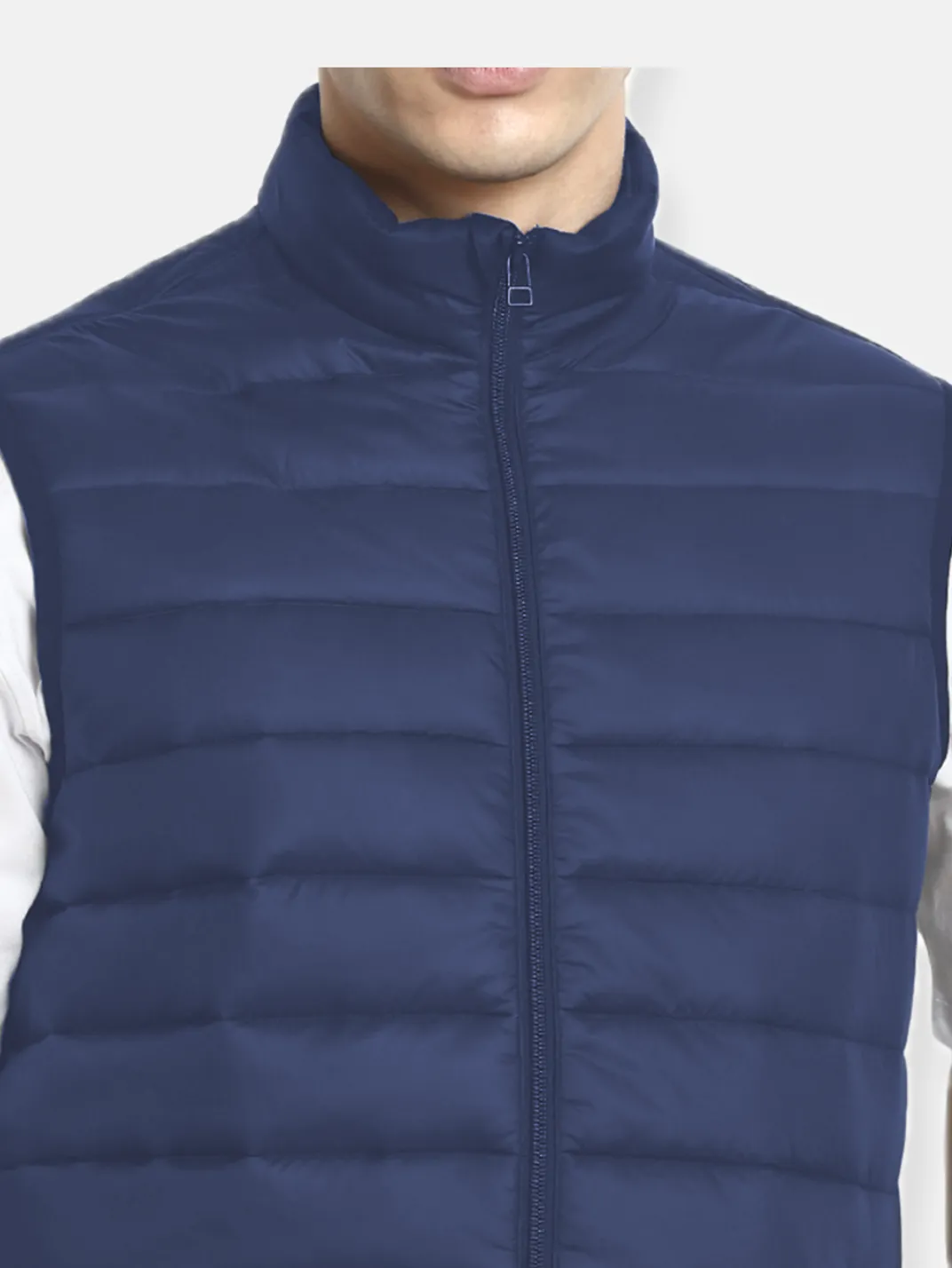 Hummel Venne Men Blue Sleeveless Bomber Jacket