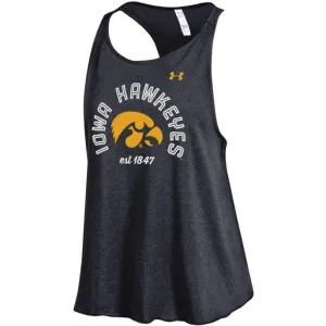 Iowa Hawkeyes Under Armour WOMEN Black Short Back Dancer Workout Tank Top