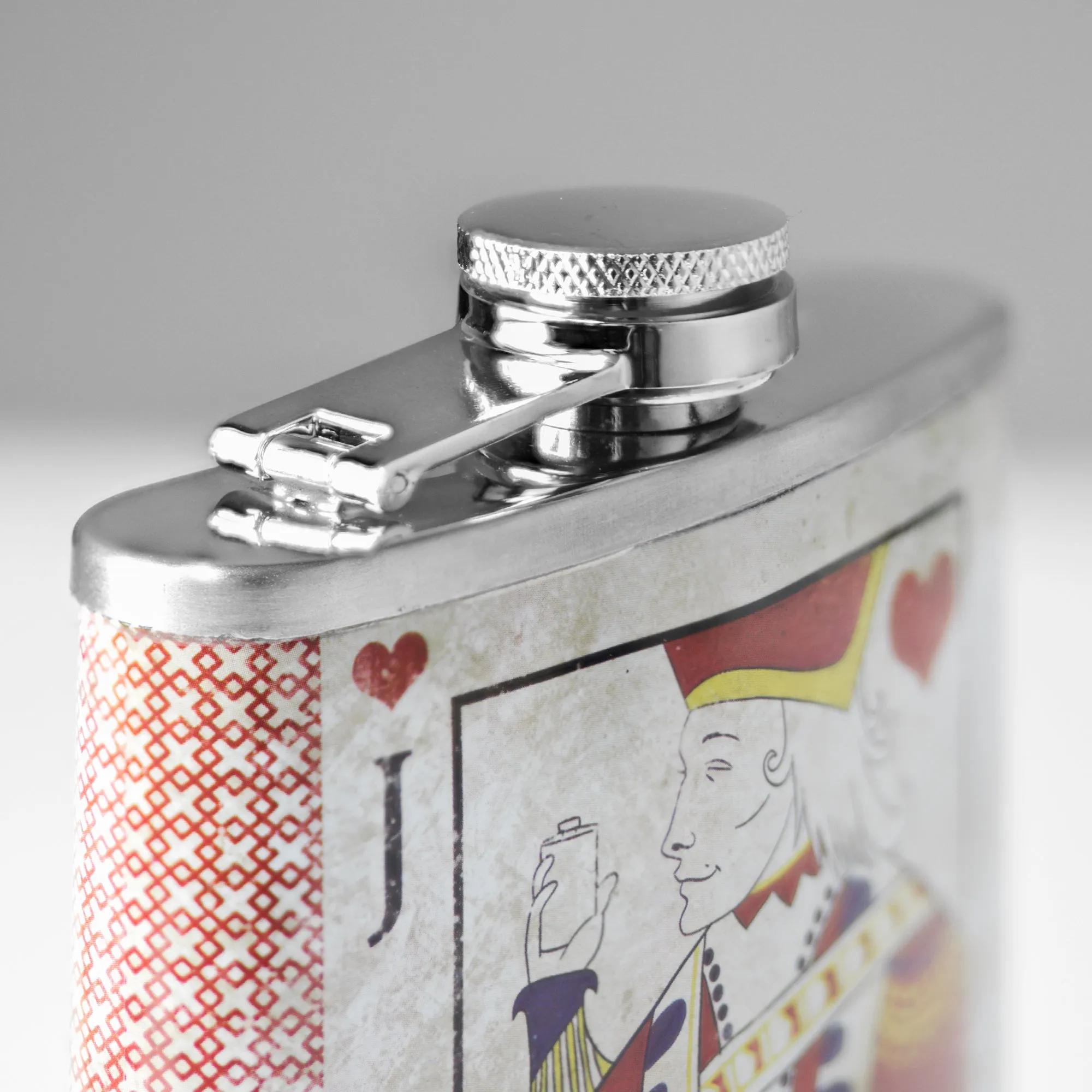 Jack of Hearts Stainless Steel 8 oz Liquor Flask