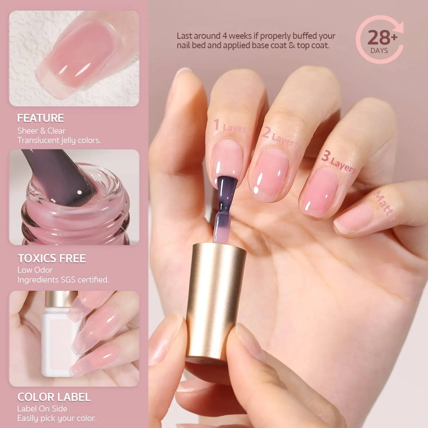 Jelly Nude Pink | Gel Nail Polish | GAOY