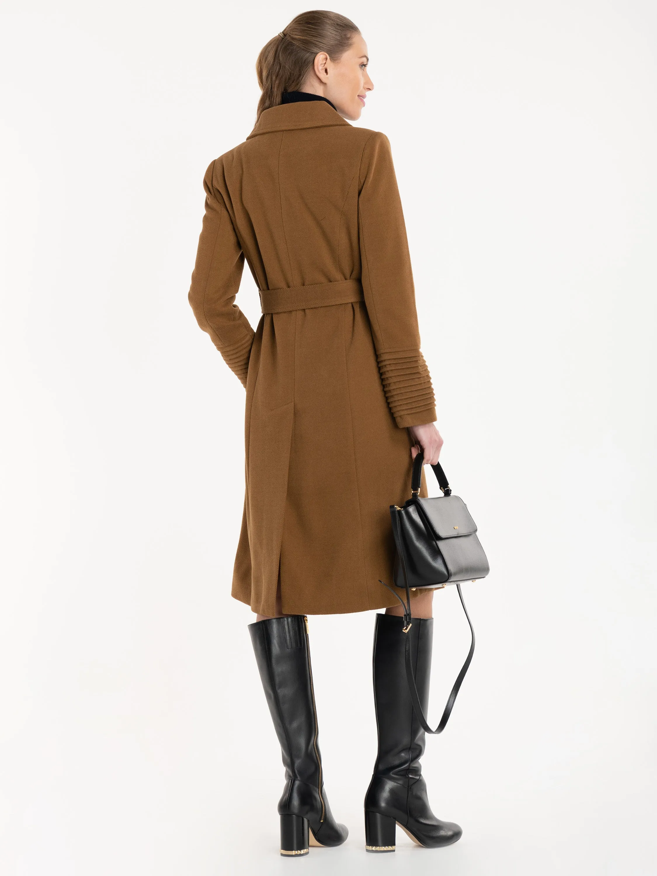 Jolie Moi Shawl A-Line Coat, Camel