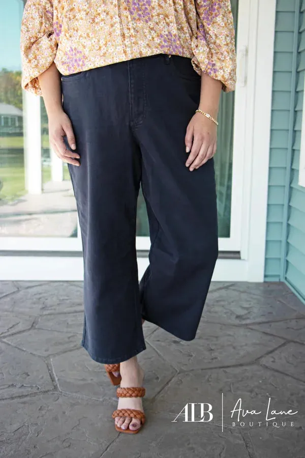 Judy Blue High Expectations High-Rise Tummy Control Wide Leg Cropped Denim