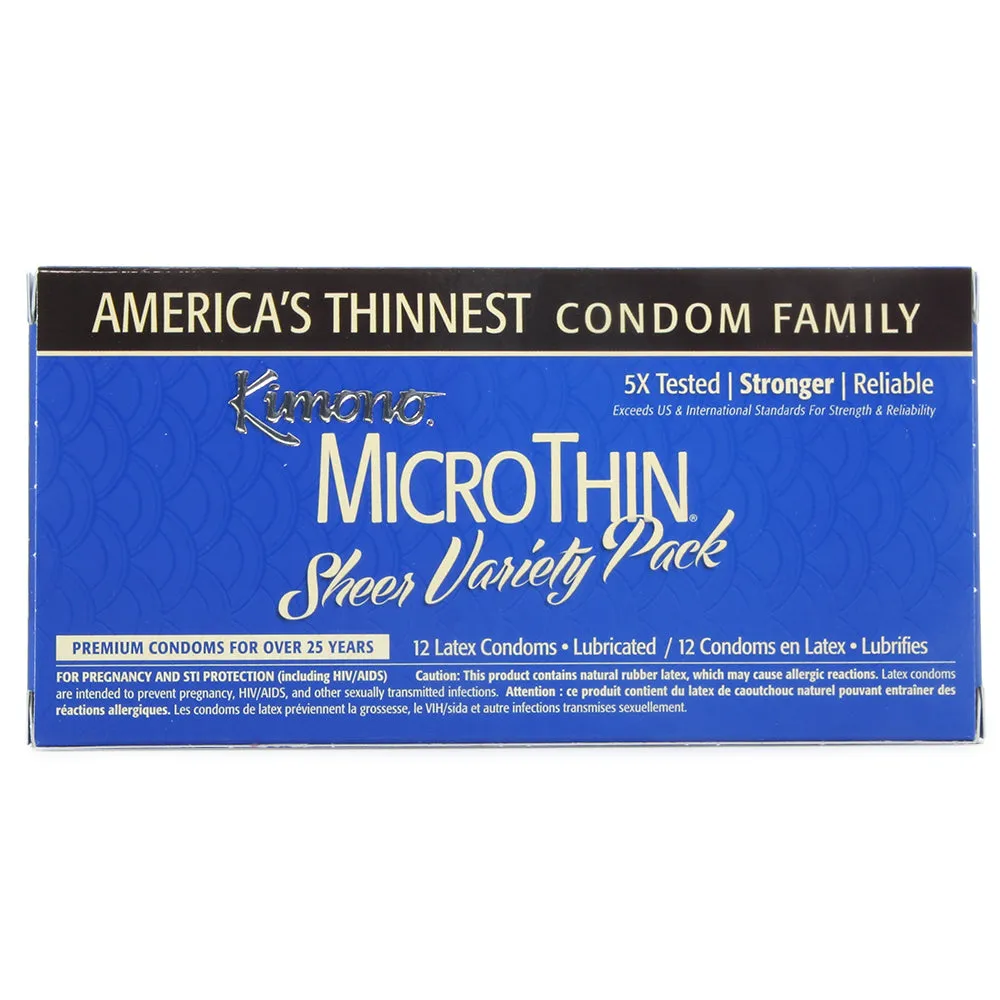 Kimono MircoThin Sheer Variety Pack Condoms in 12 Pack