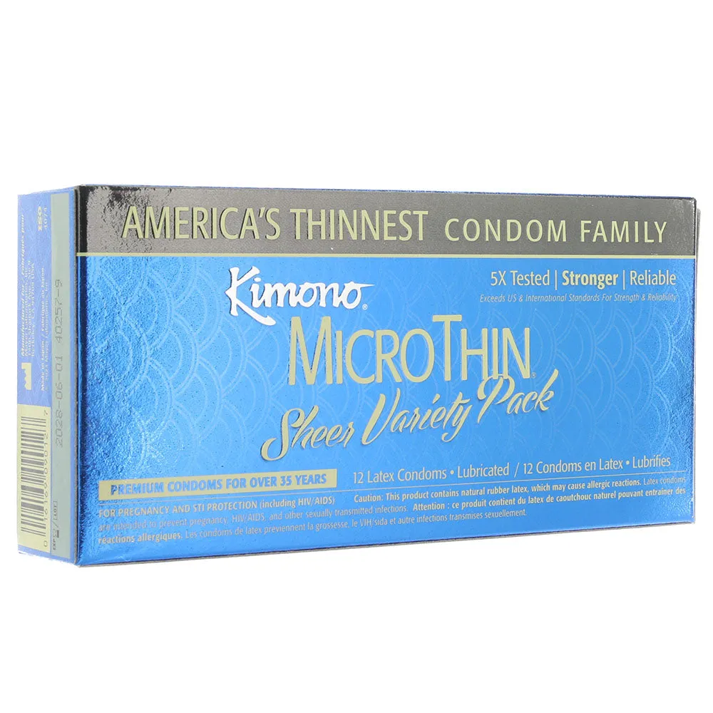 Kimono MircoThin Sheer Variety Pack Condoms in 12 Pack