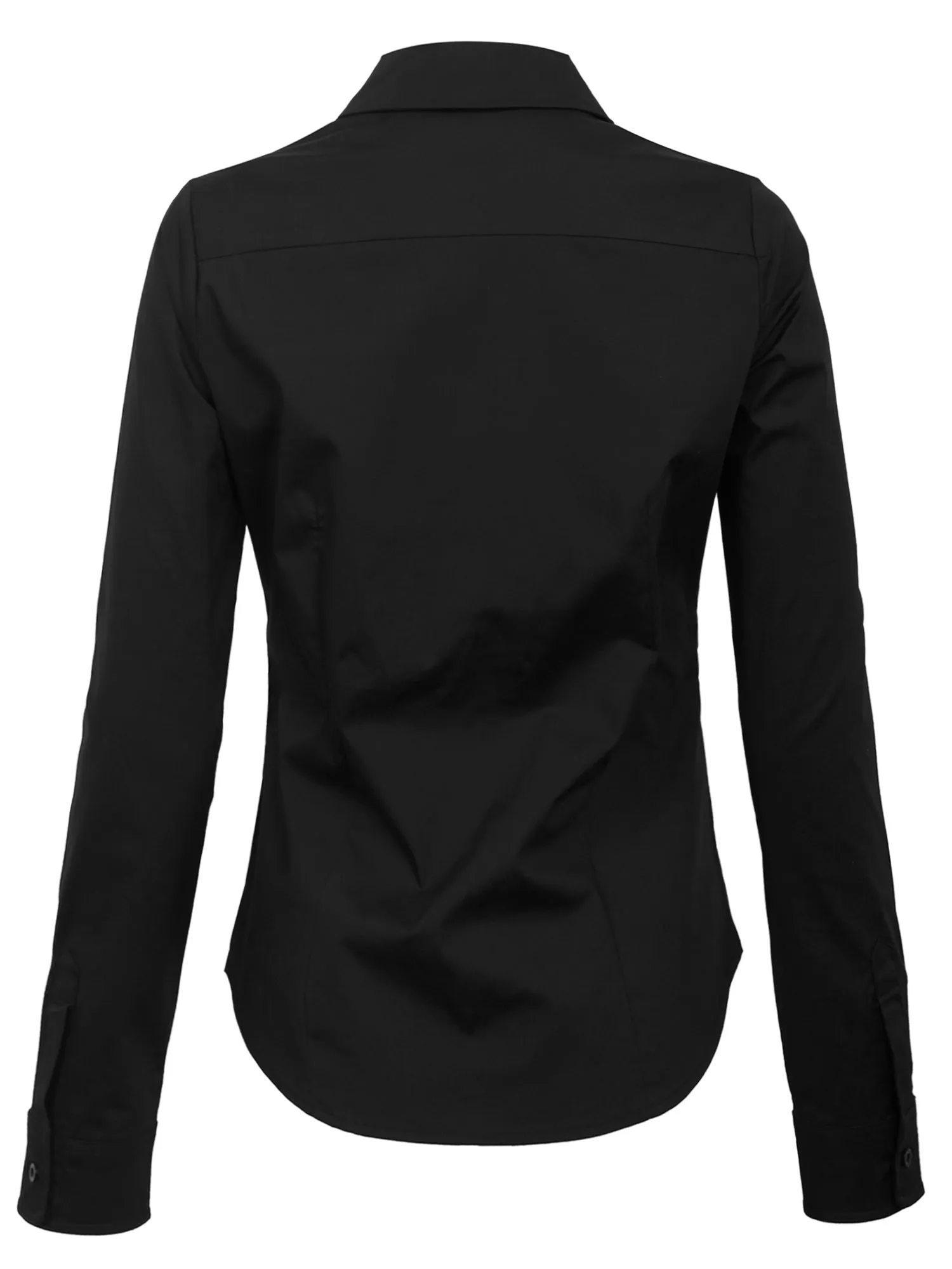 KOGMO Womens Long Sleeve Button Down Shirts Office Work Blouse with Pocket (S-3X)