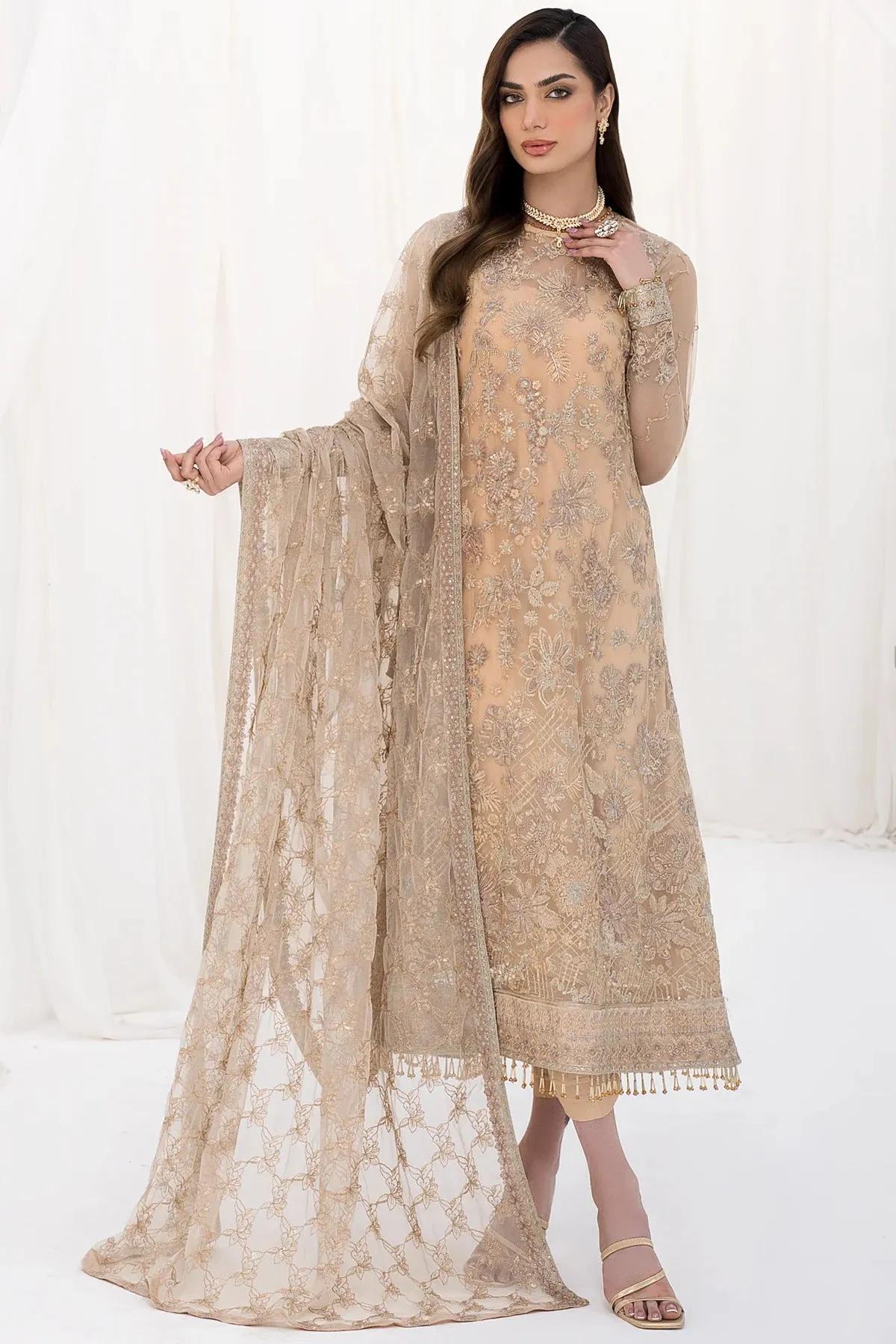 La Celeste by Zarif Unstitched Luxury Formal Collection'2023 ZLC 07 SAND GLOW