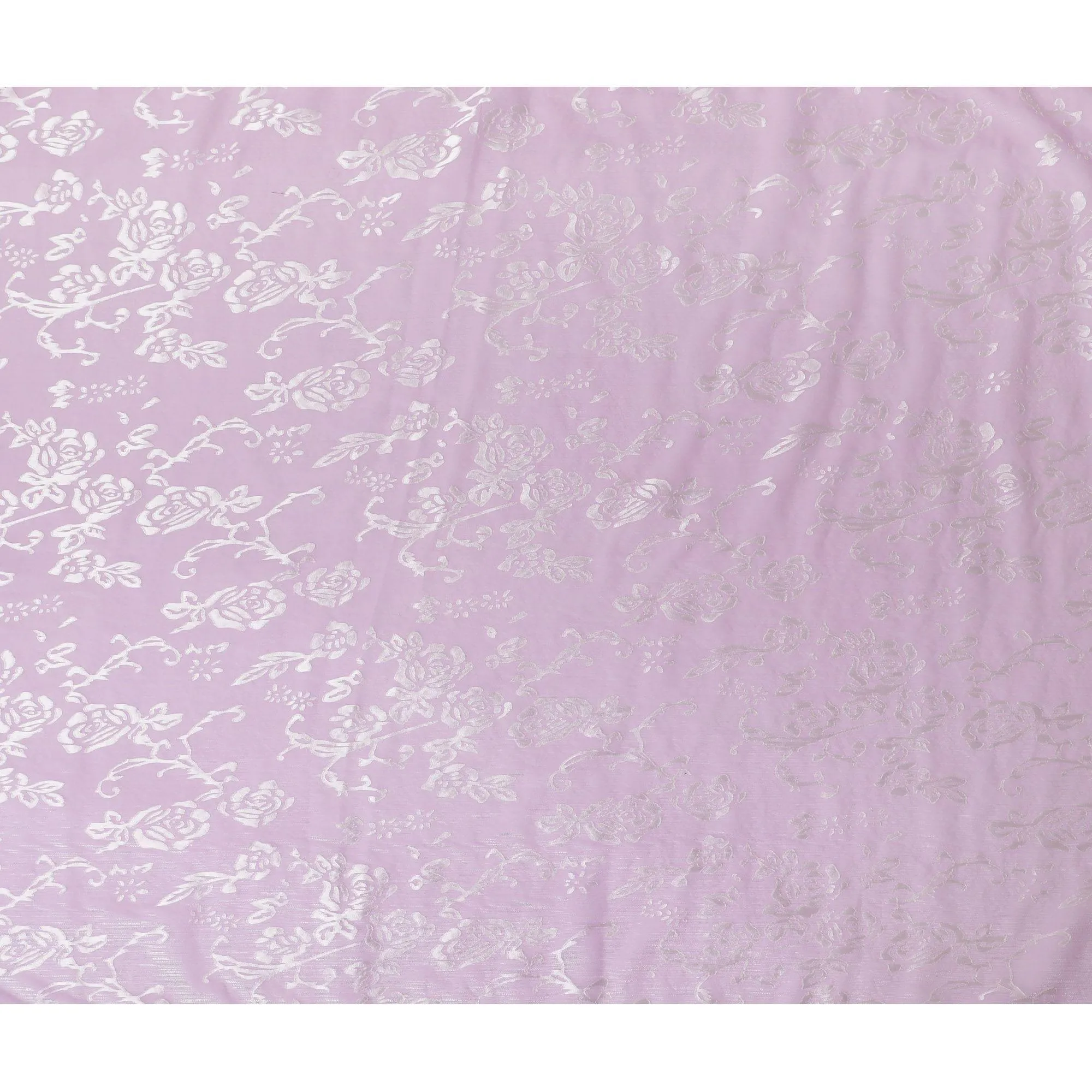 Lavender Premim pure silk chiffon fabric with silver jacquard in floral design-D15325