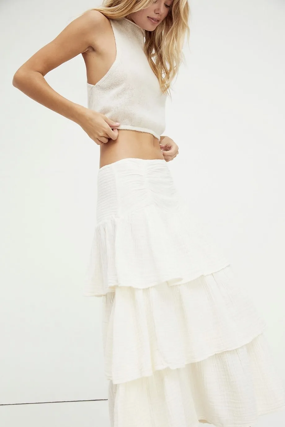 LAYERED COTTON SPRING SKIRT AMALISA