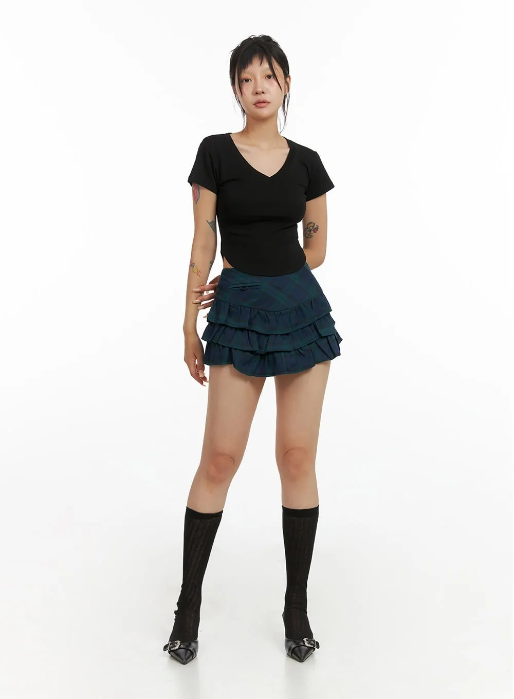 Layered Frill Mini Skirt CL415