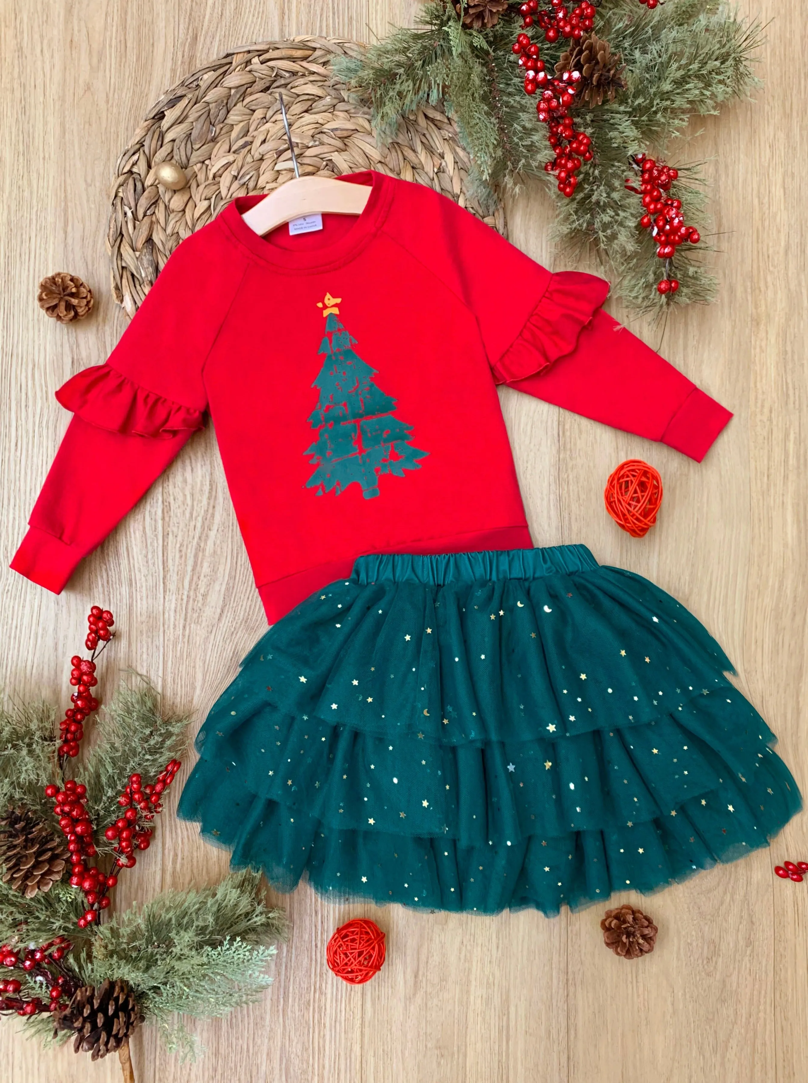 Light Up The Room Christmas Tree Tutu Skirt Set