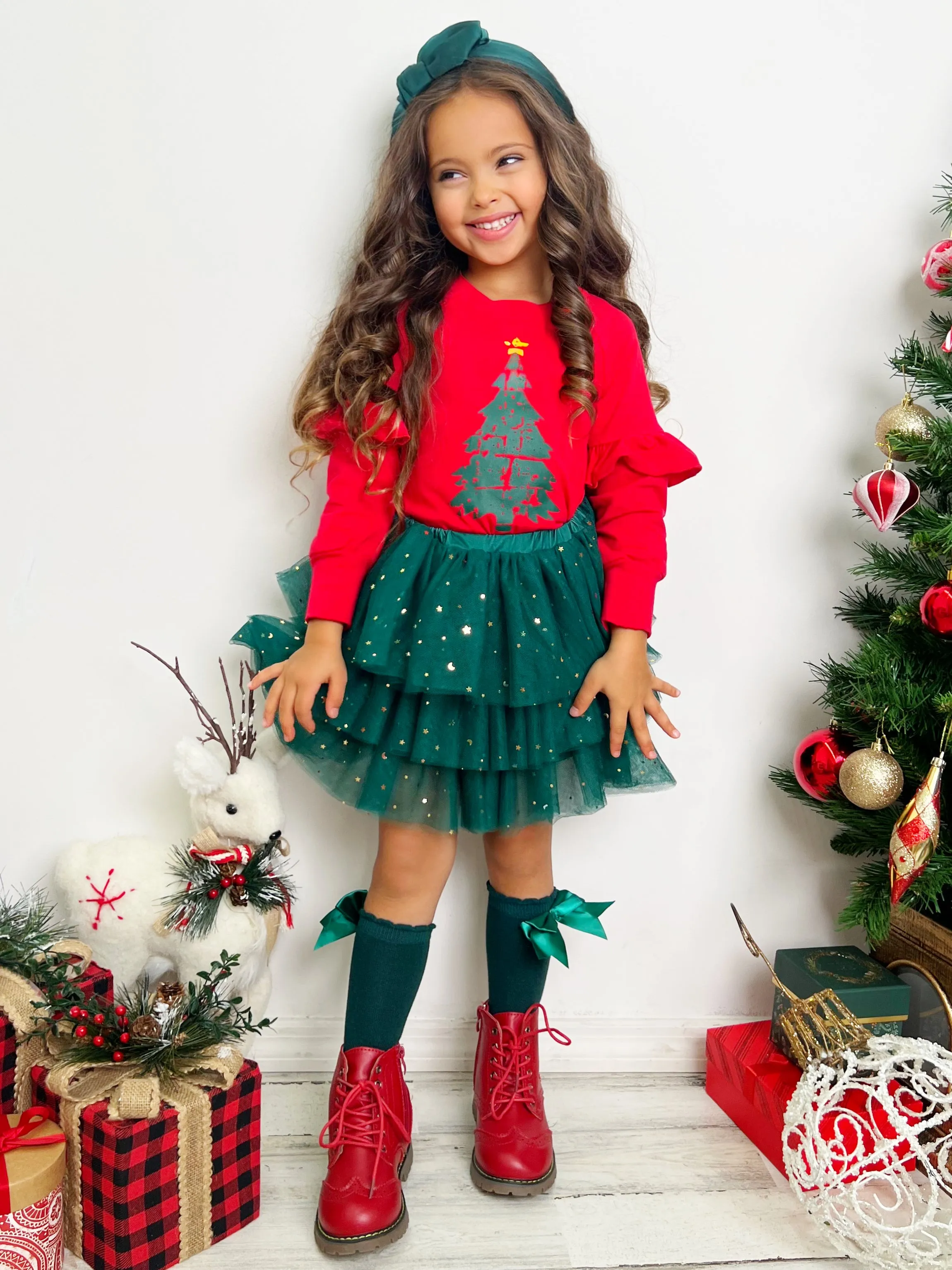 Light Up The Room Christmas Tree Tutu Skirt Set