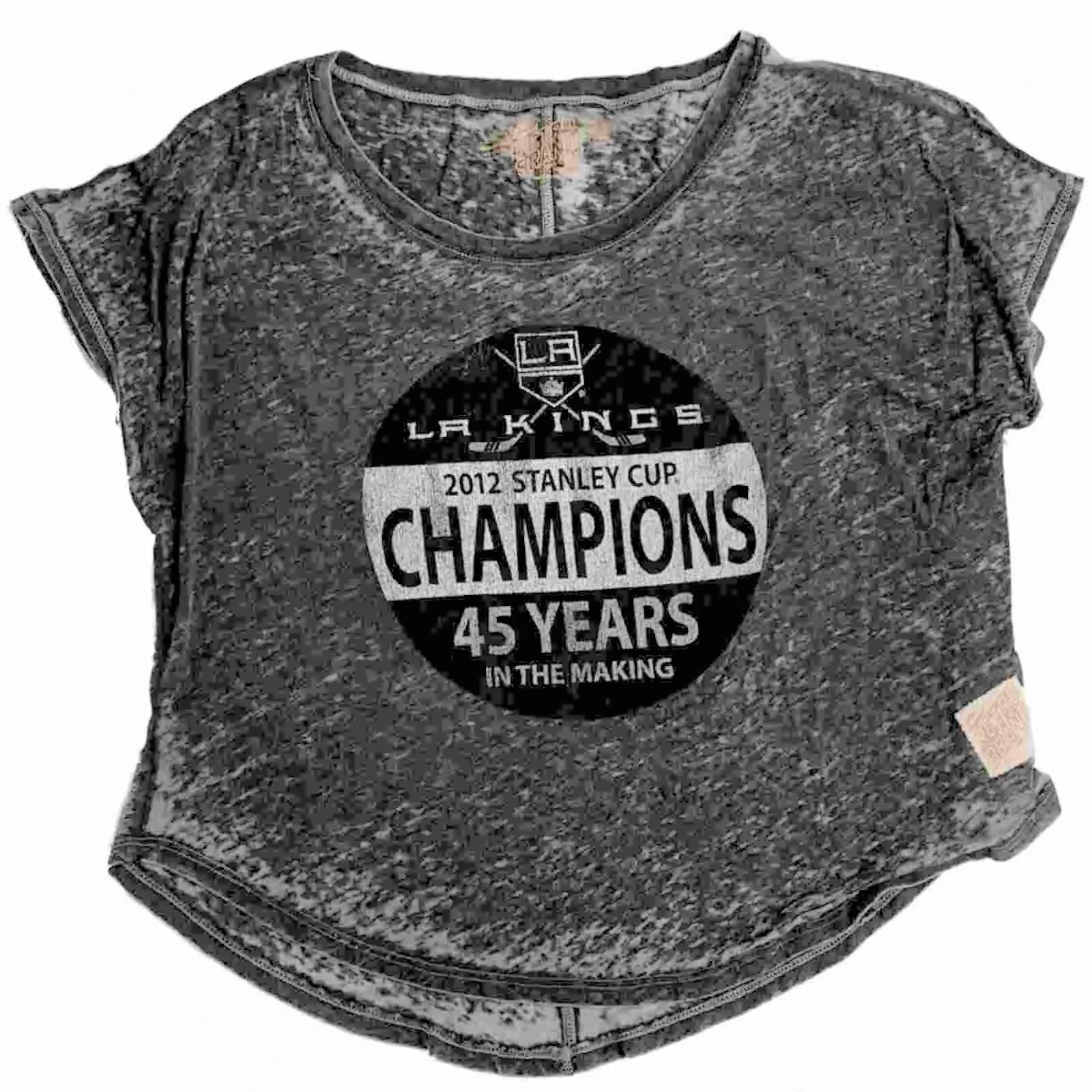 Los Angeles Kings Retro Brand WOMEN 2012 Stanley Cup Champs Gray Crop Top