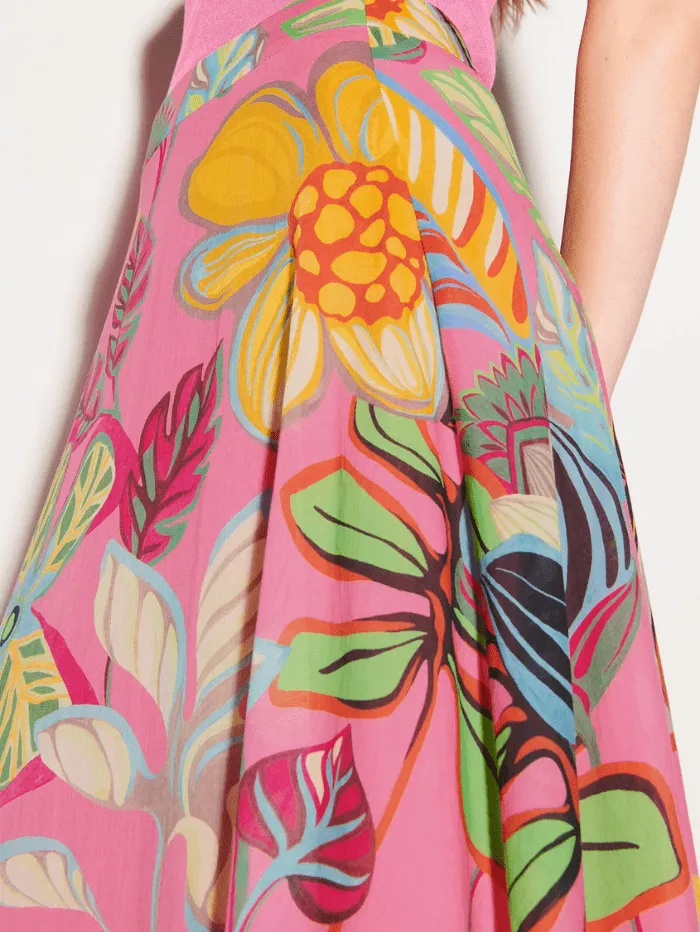 Luisa Cerano Maxi Skirt With Caribbean Print 598190 3623 Col 4565