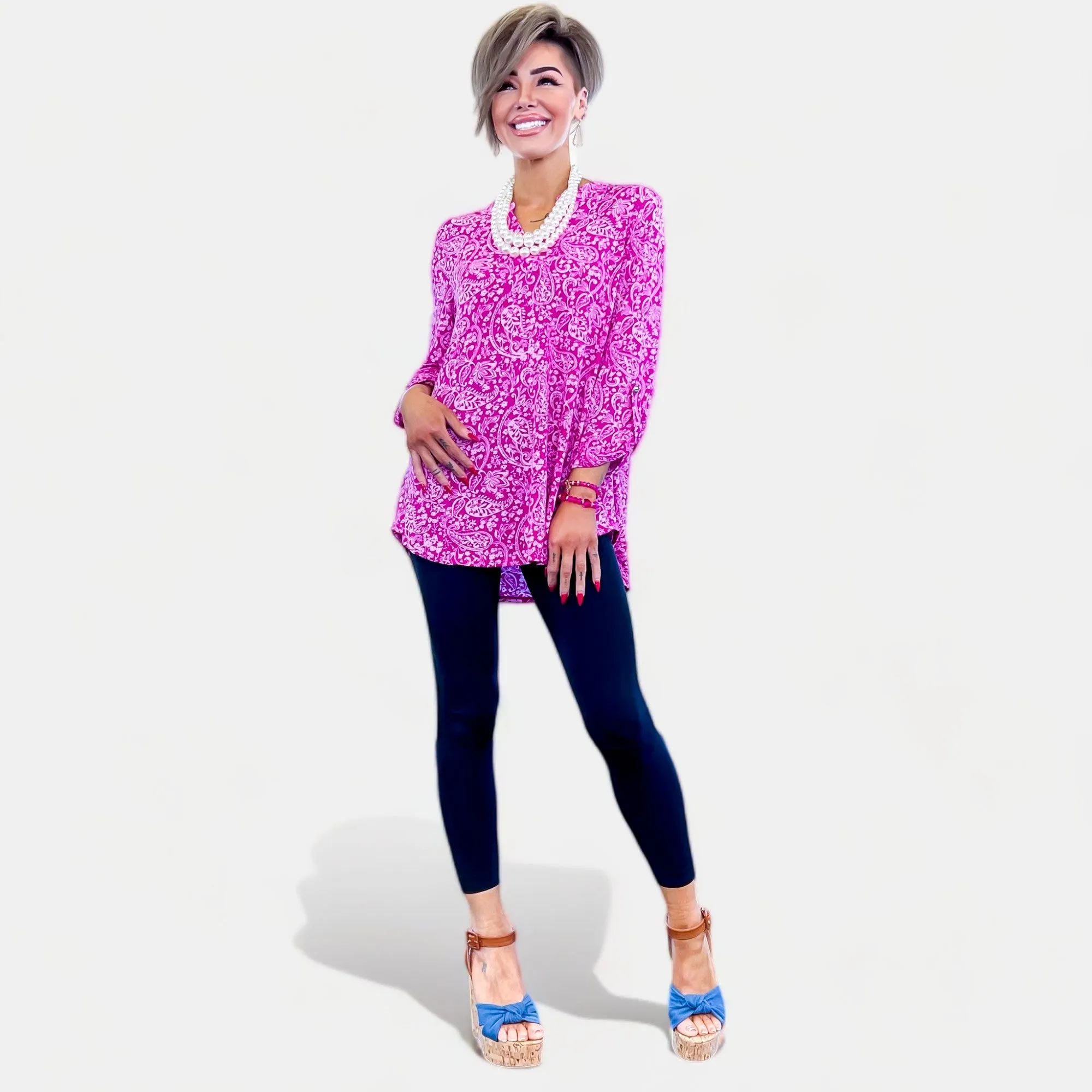 Magenta Paisley Lizzy Top [NO RETURNS]