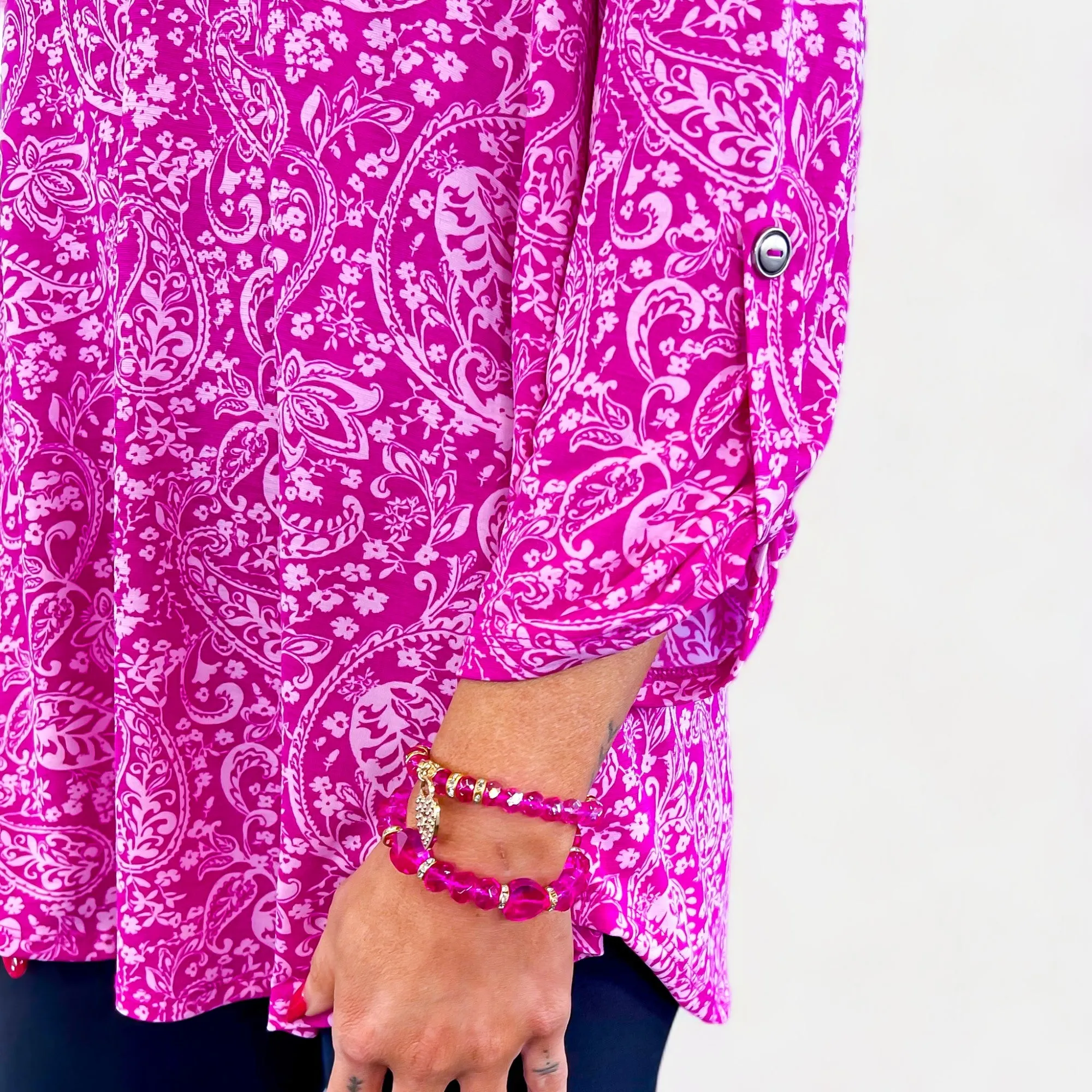 Magenta Paisley Lizzy Top [NO RETURNS]