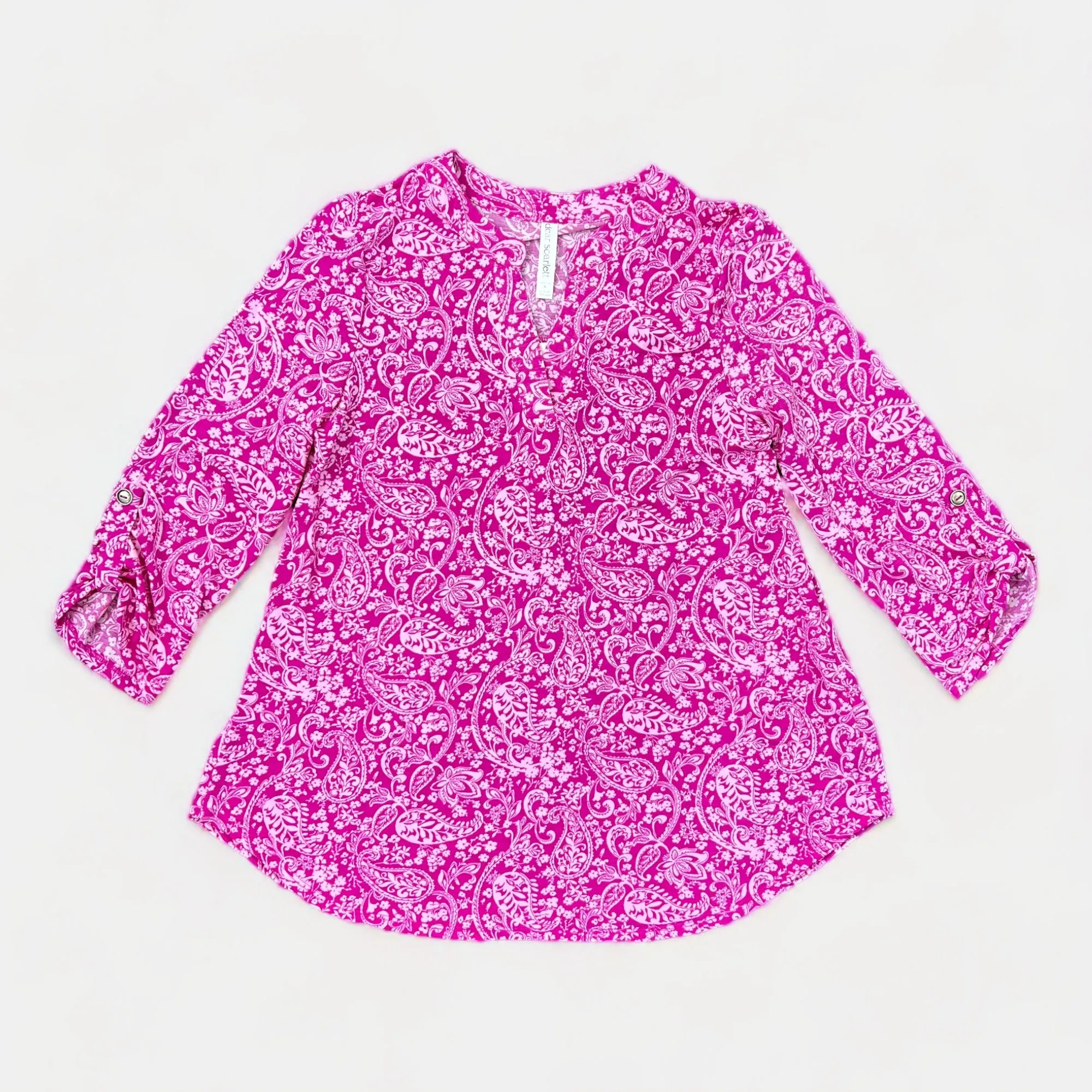 Magenta Paisley Lizzy Top [NO RETURNS]