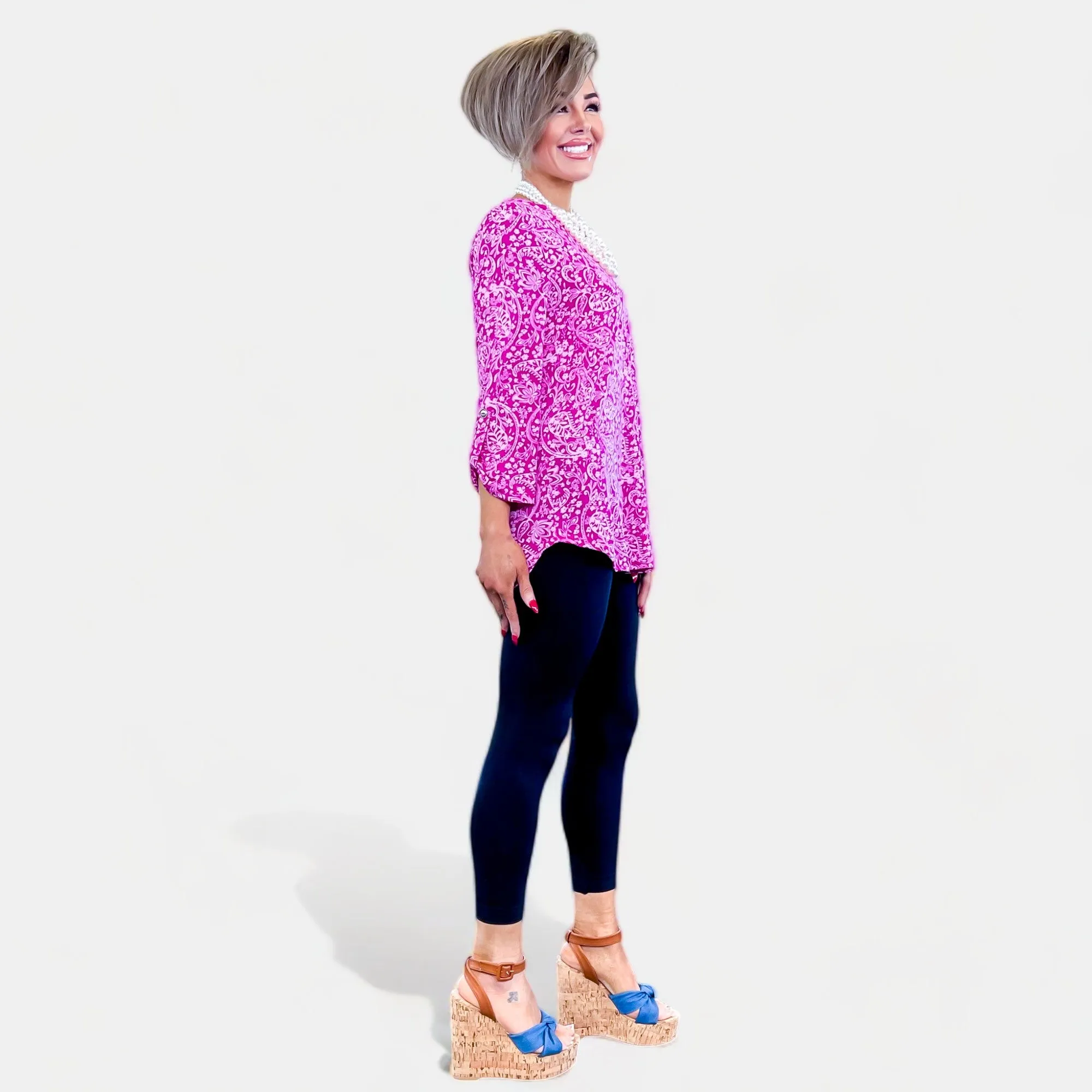 Magenta Paisley Lizzy Top [NO RETURNS]