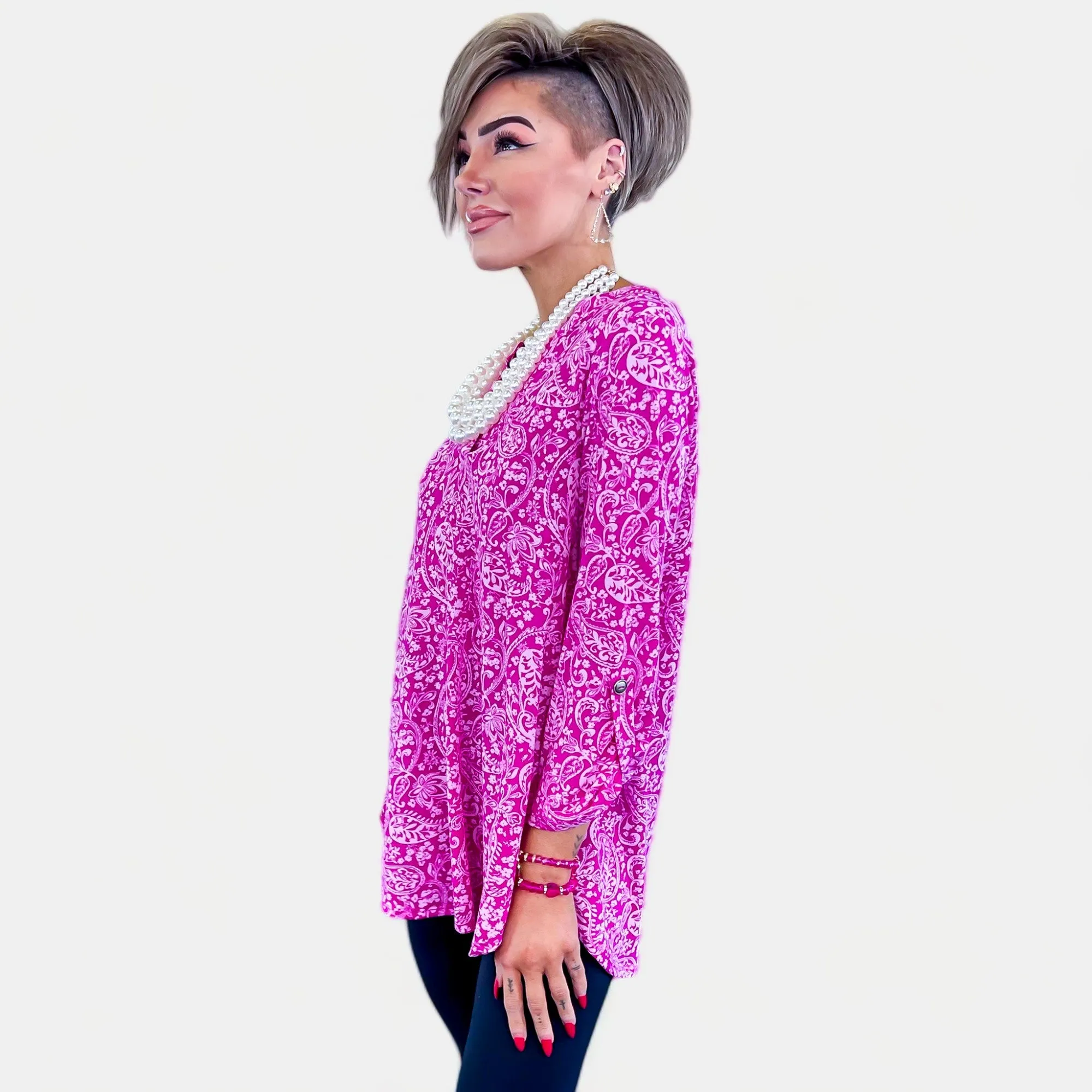 Magenta Paisley Lizzy Top [NO RETURNS]