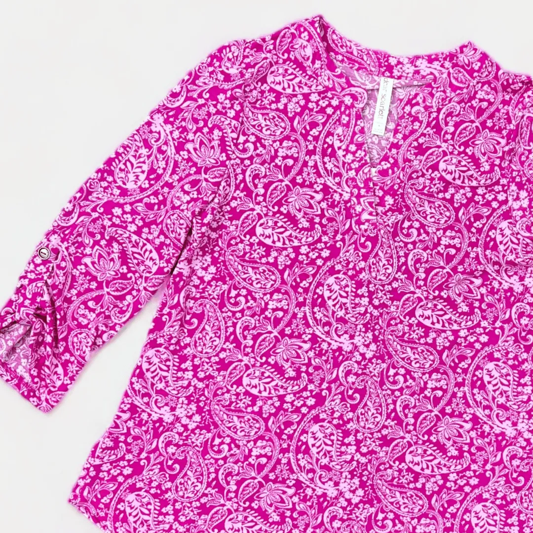 Magenta Paisley Lizzy Top [NO RETURNS]