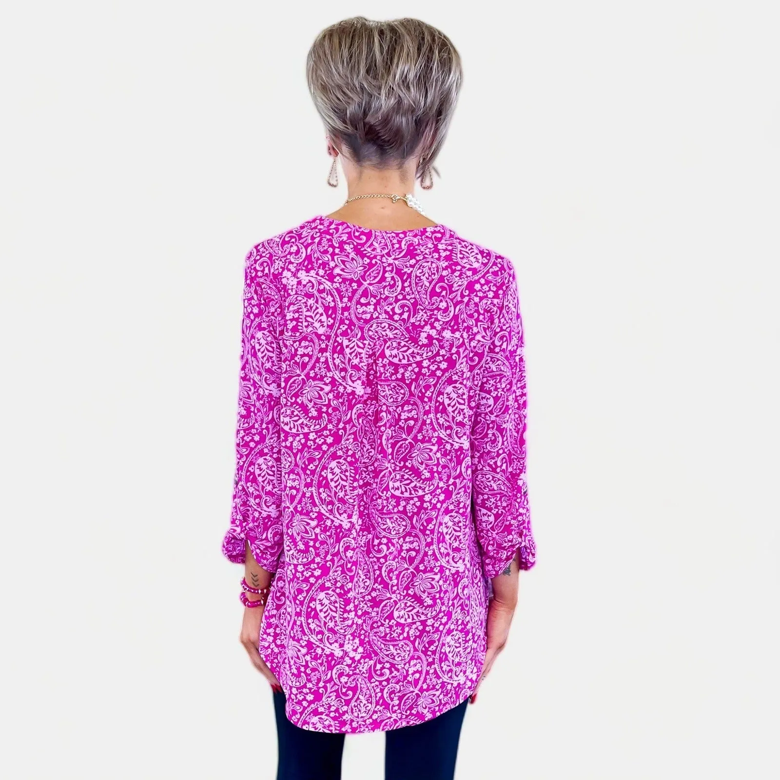 Magenta Paisley Lizzy Top [NO RETURNS]