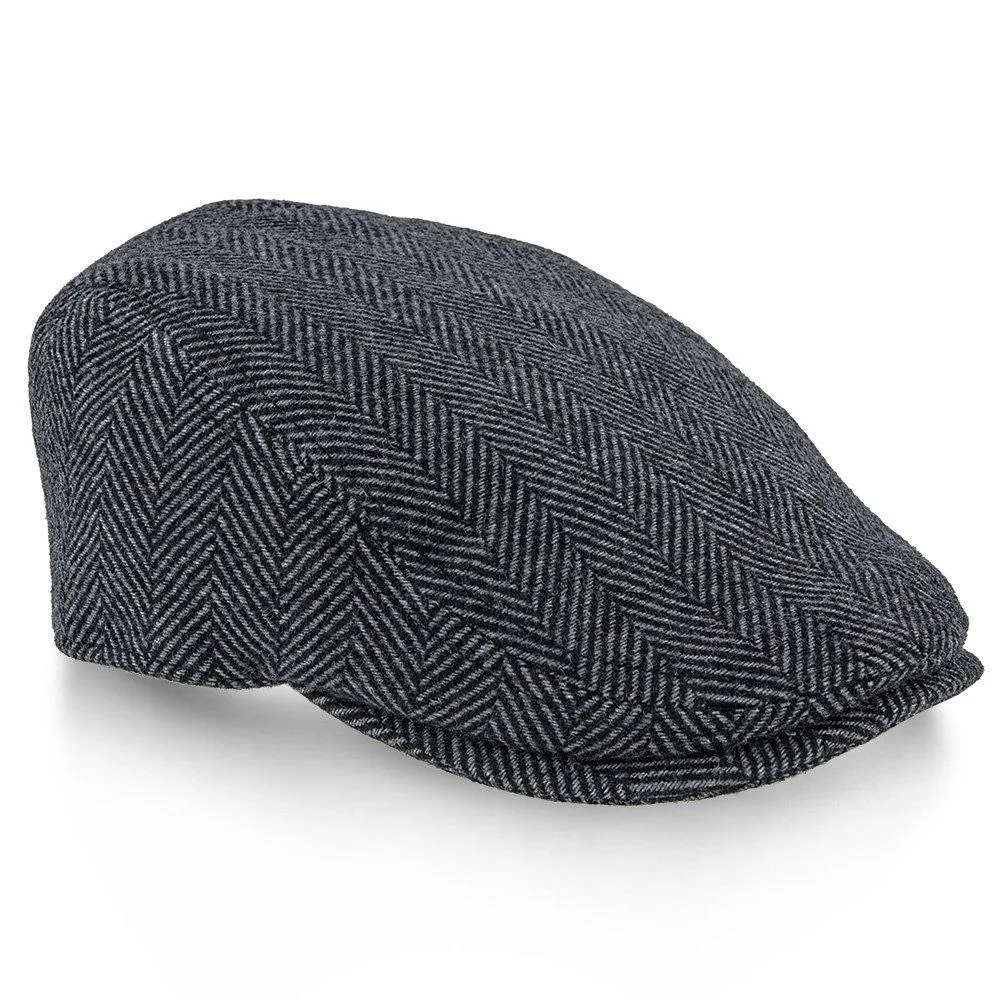 Main Street - Walrus Grey Tweed Plaid Herringbone Ivy Cap