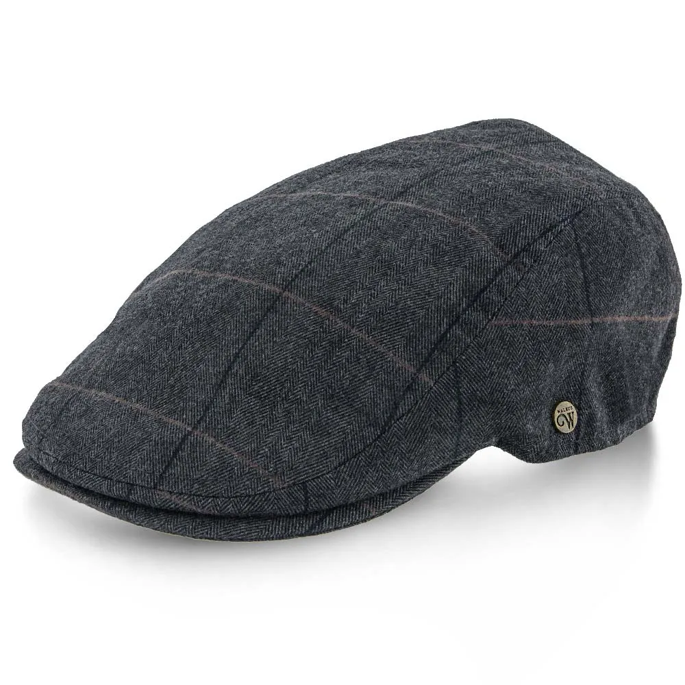 Main Street - Walrus Grey Tweed Plaid Herringbone Ivy Cap