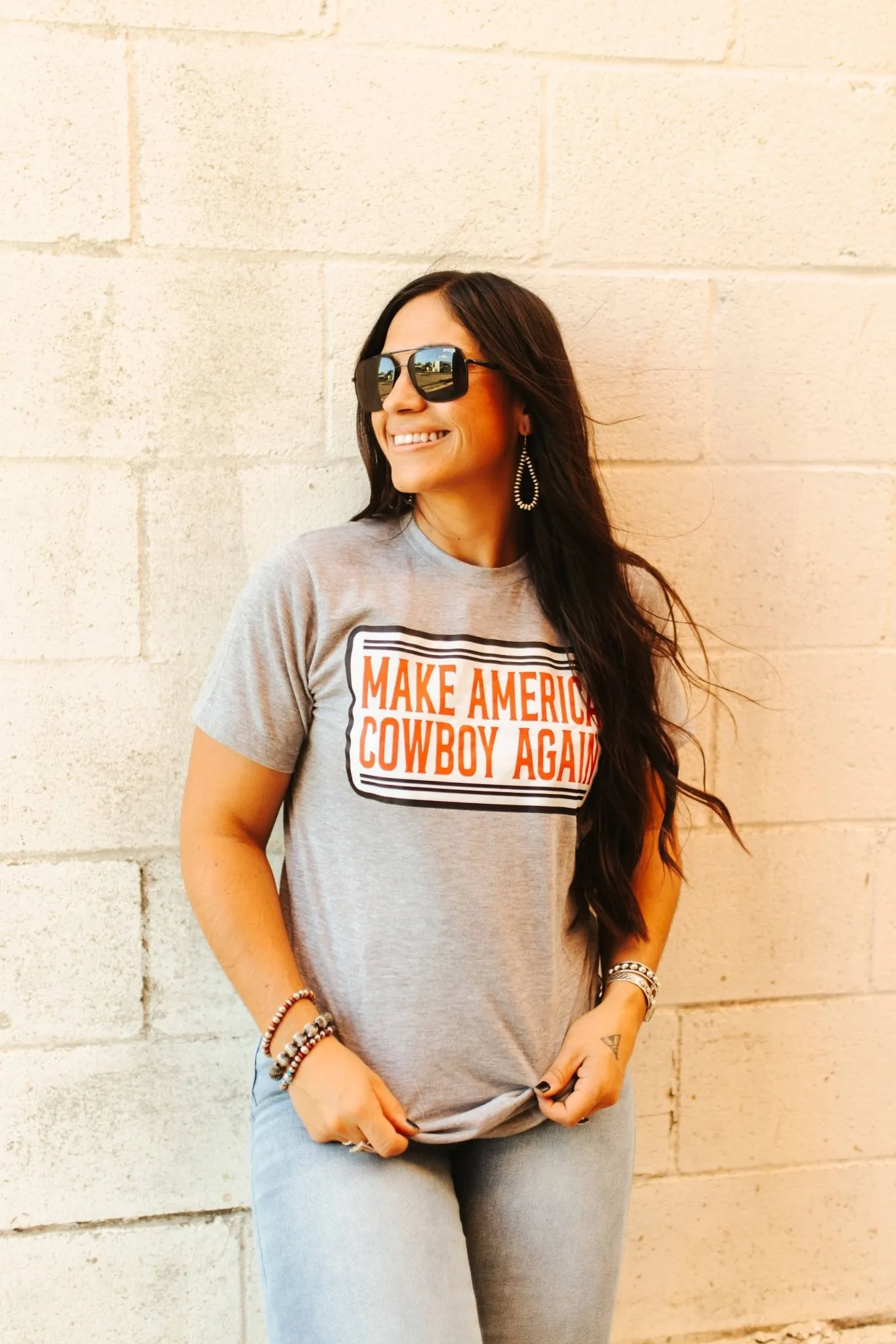 Make America Cowboy Again Banner Graphic Tee