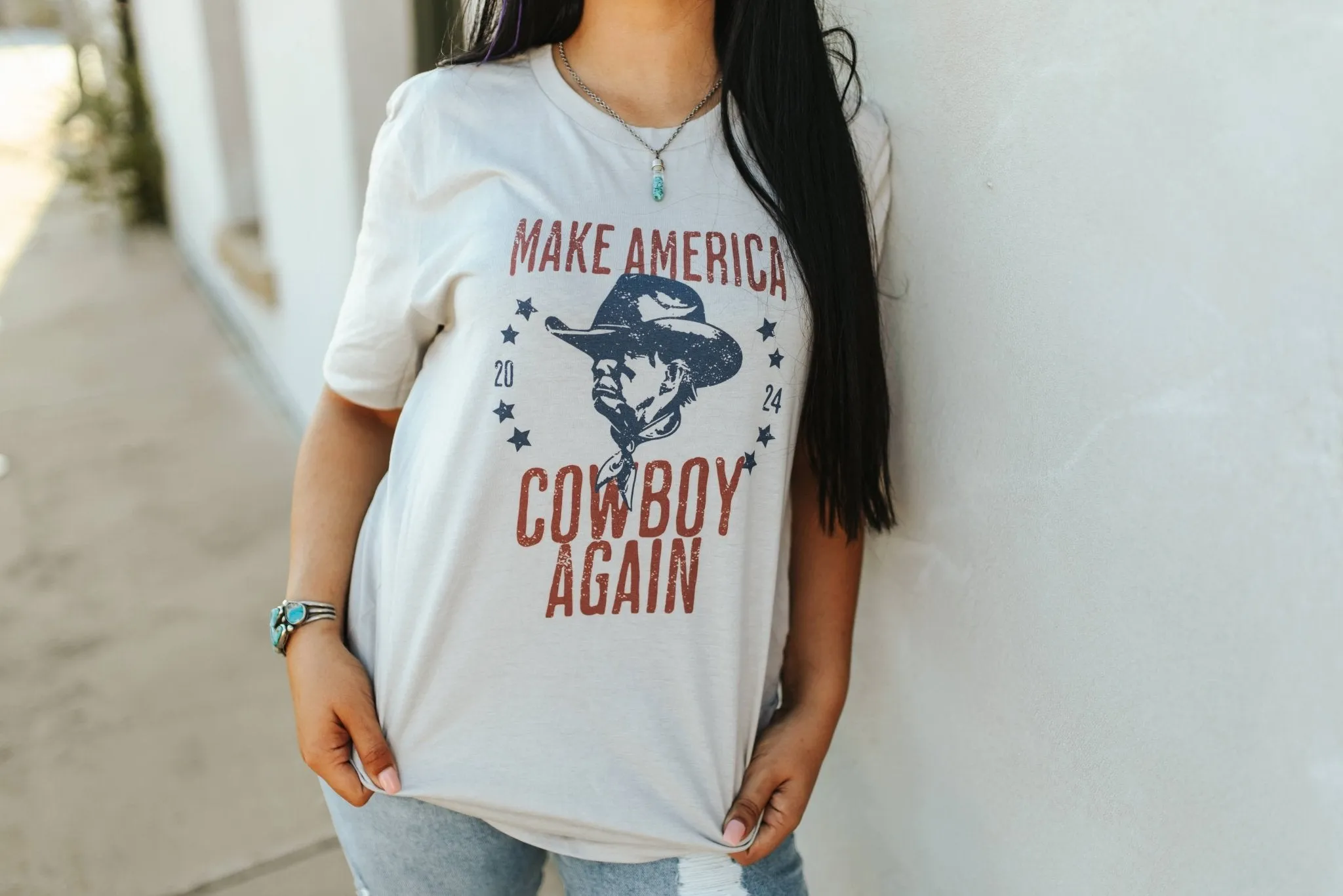 Make America Cowboy Again Trump 2024 Graphic Tee