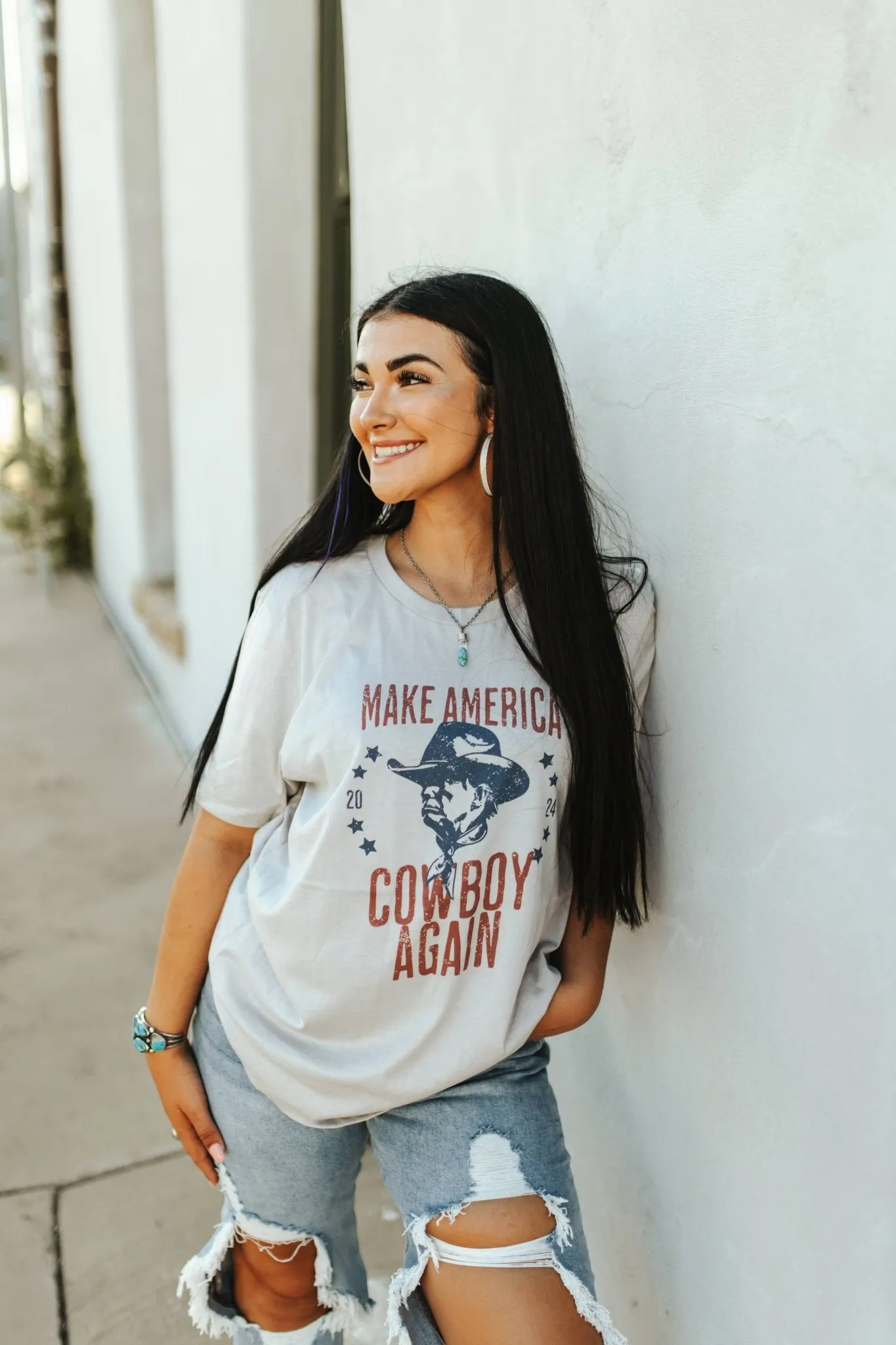 Make America Cowboy Again Trump 2024 Graphic Tee