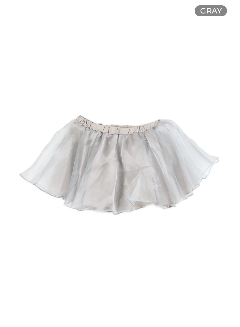 Mesh Layered Flare Banded Mini Skirt CM425