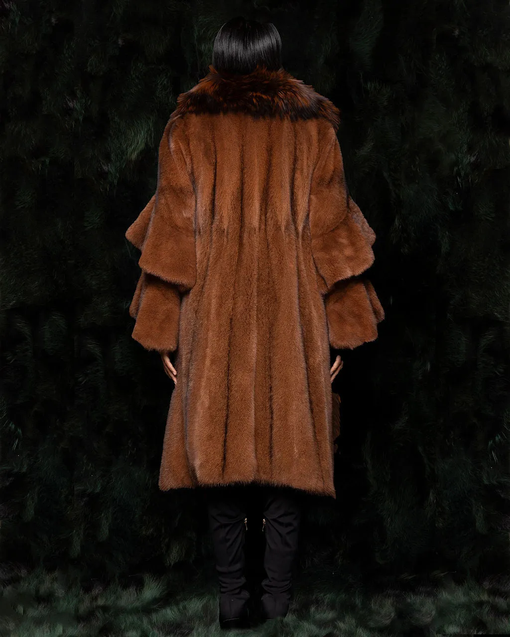 Mink Coat w. Tiered Bell Sleeves