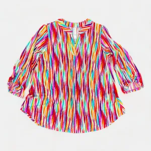 Multi Spring Watercolor Lizzy Top [NO RETURNS]