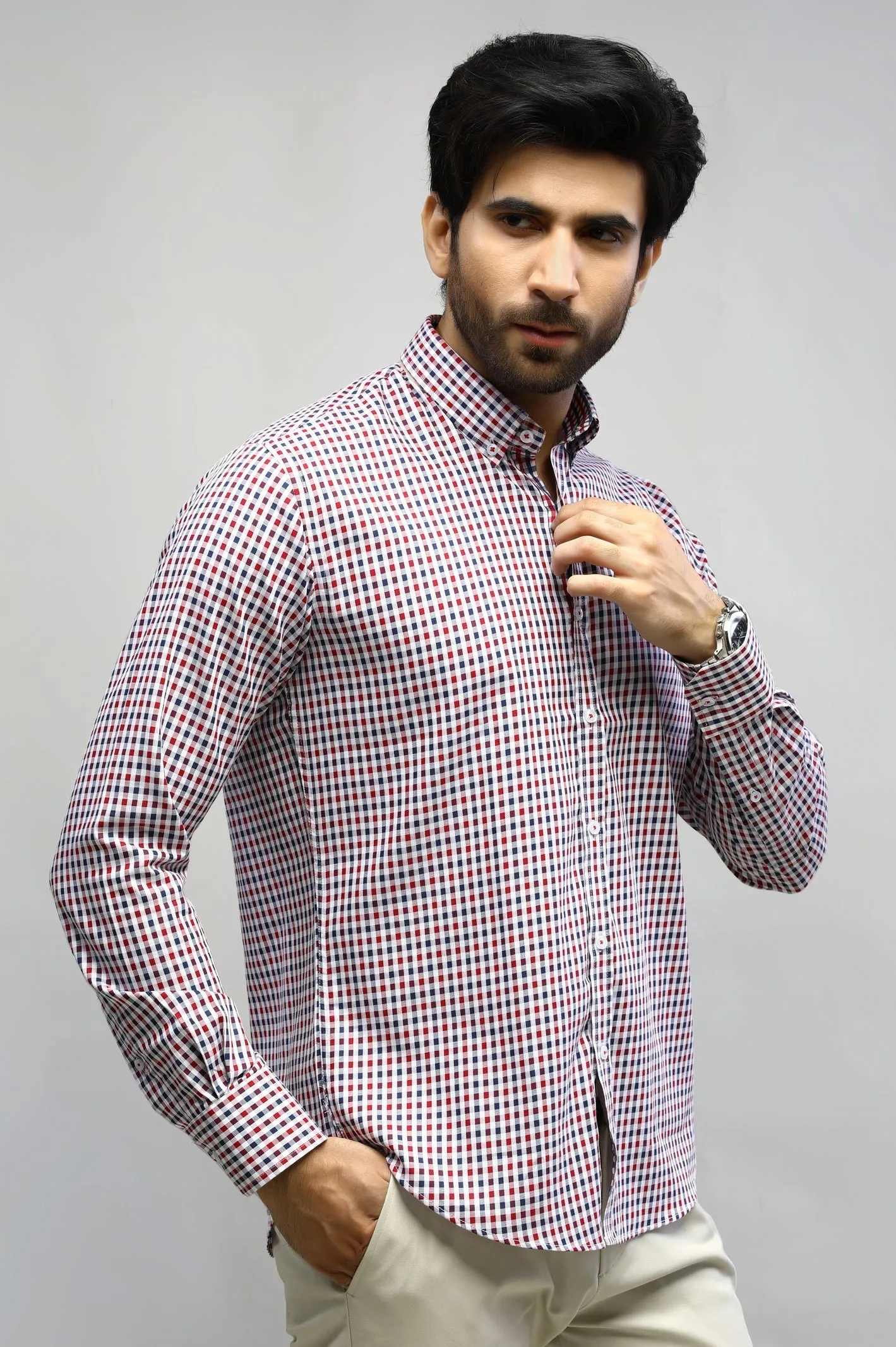 Multicolor Mini-check Casual Milano Shirt