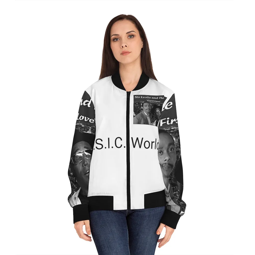 M.U.S.I.C. World HQ  Album Cover Series Women's Bomber Jacket (AOP)