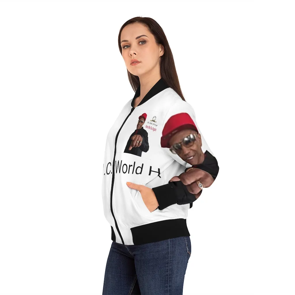 M.U.S.I.C. World HQ  Album Cover Series Women's Bomber Jacket (AOP)