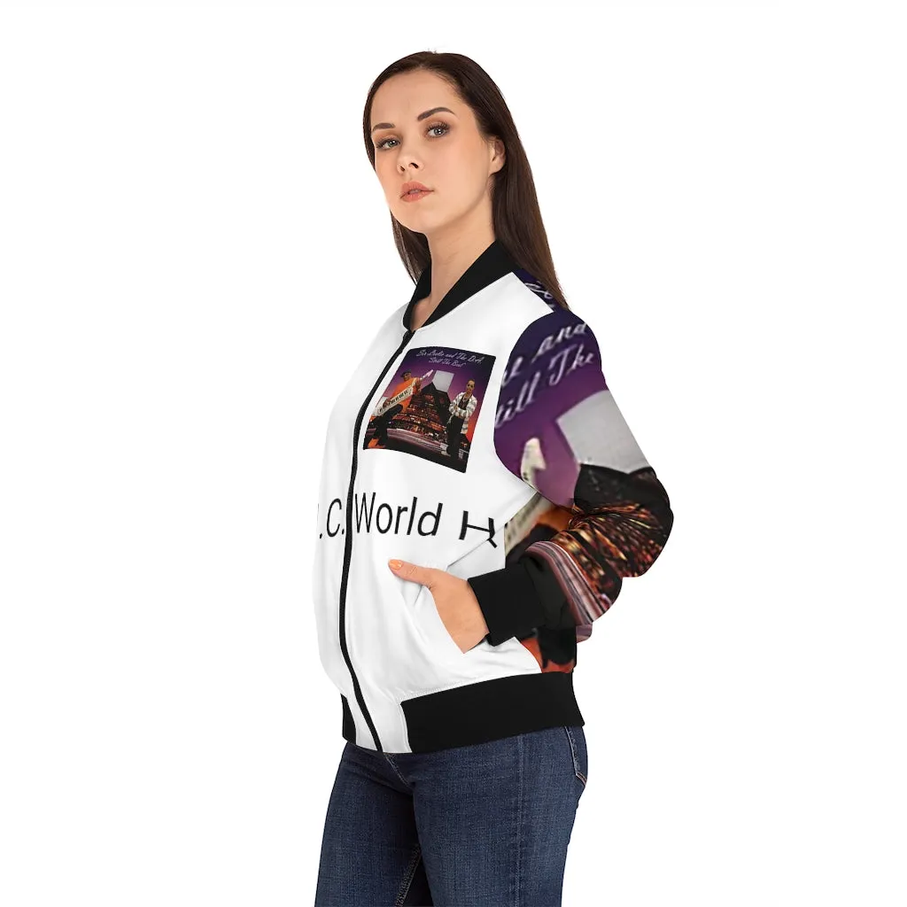 M.U.S.I.C. World HQ  Album Cover Series Women's Bomber Jacket (AOP)