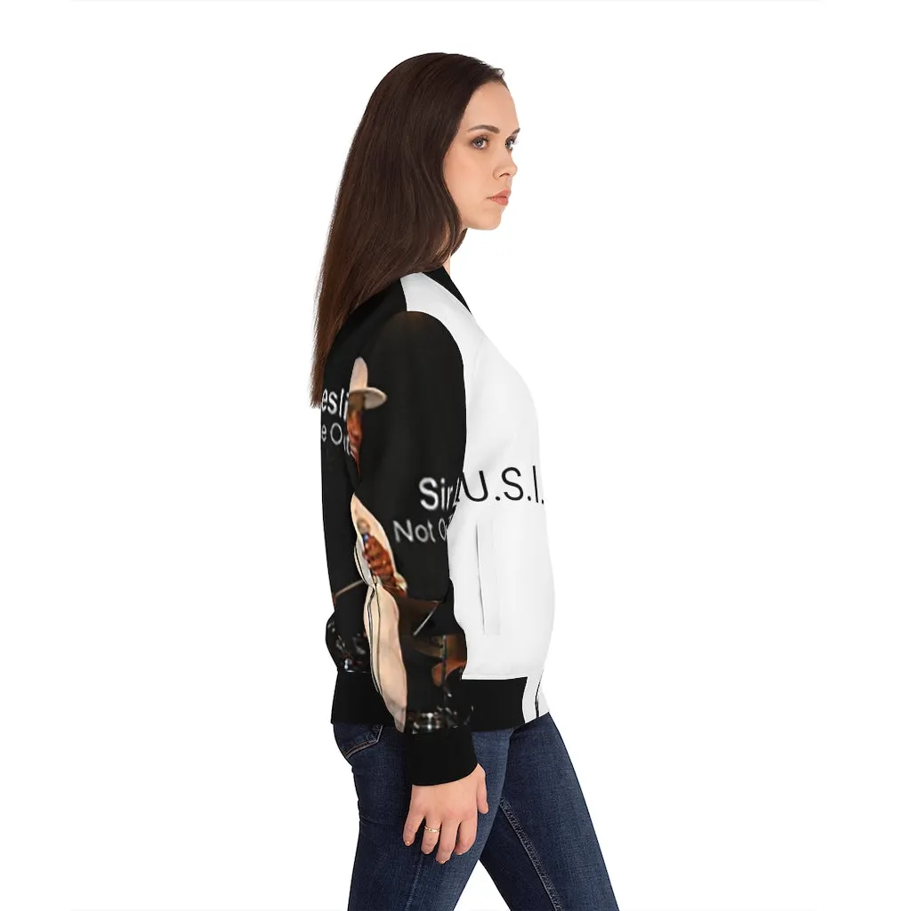 M.U.S.I.C. World HQ  Album Cover Series Women's Bomber Jacket (AOP)