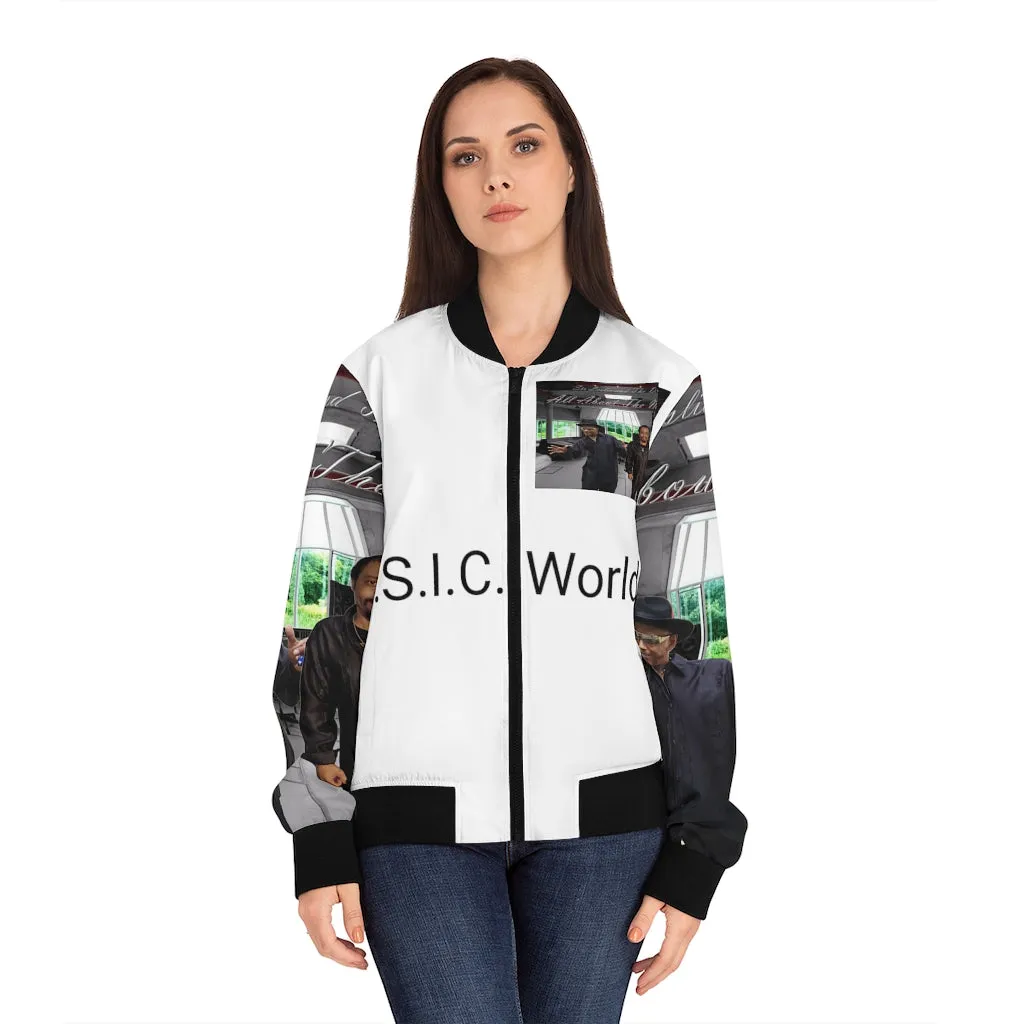 M.U.S.I.C. World HQ  Album Cover Series Women's Bomber Jacket (AOP)