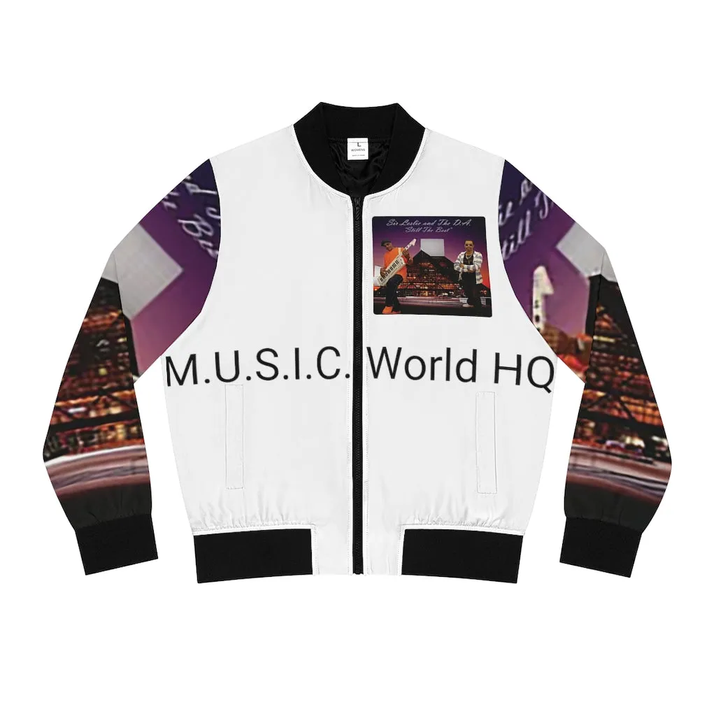 M.U.S.I.C. World HQ  Album Cover Series Women's Bomber Jacket (AOP)